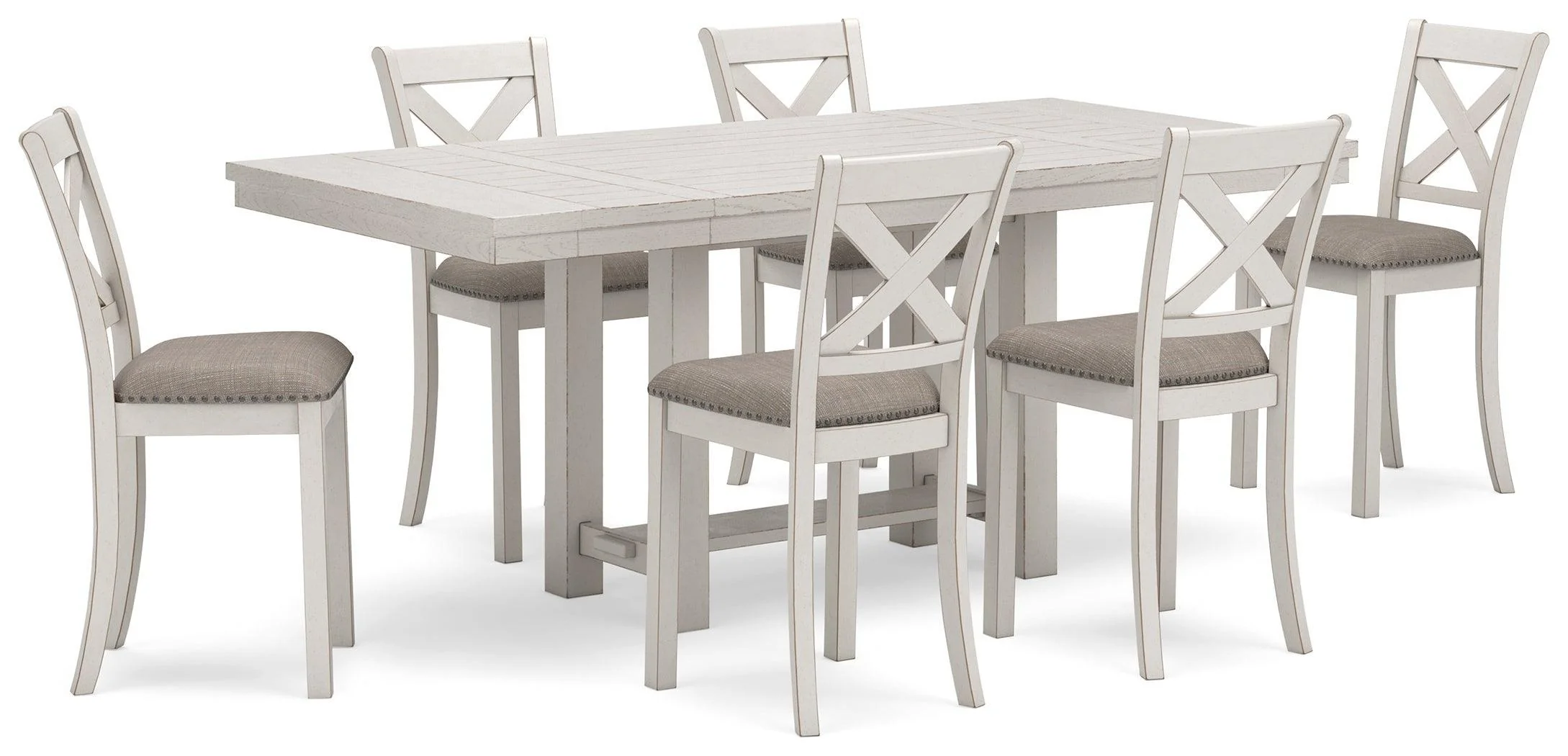 Robbinsdale Antique White Counter Height Dining Table And 6 Barstools - Image 2