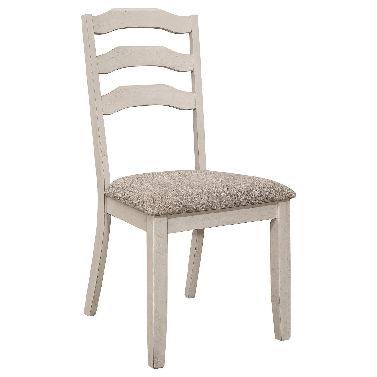 Ronnie Ladder Back Padded Seat Dining Side Chair Khaki Rustic Cream (Set of 2) - Image 3