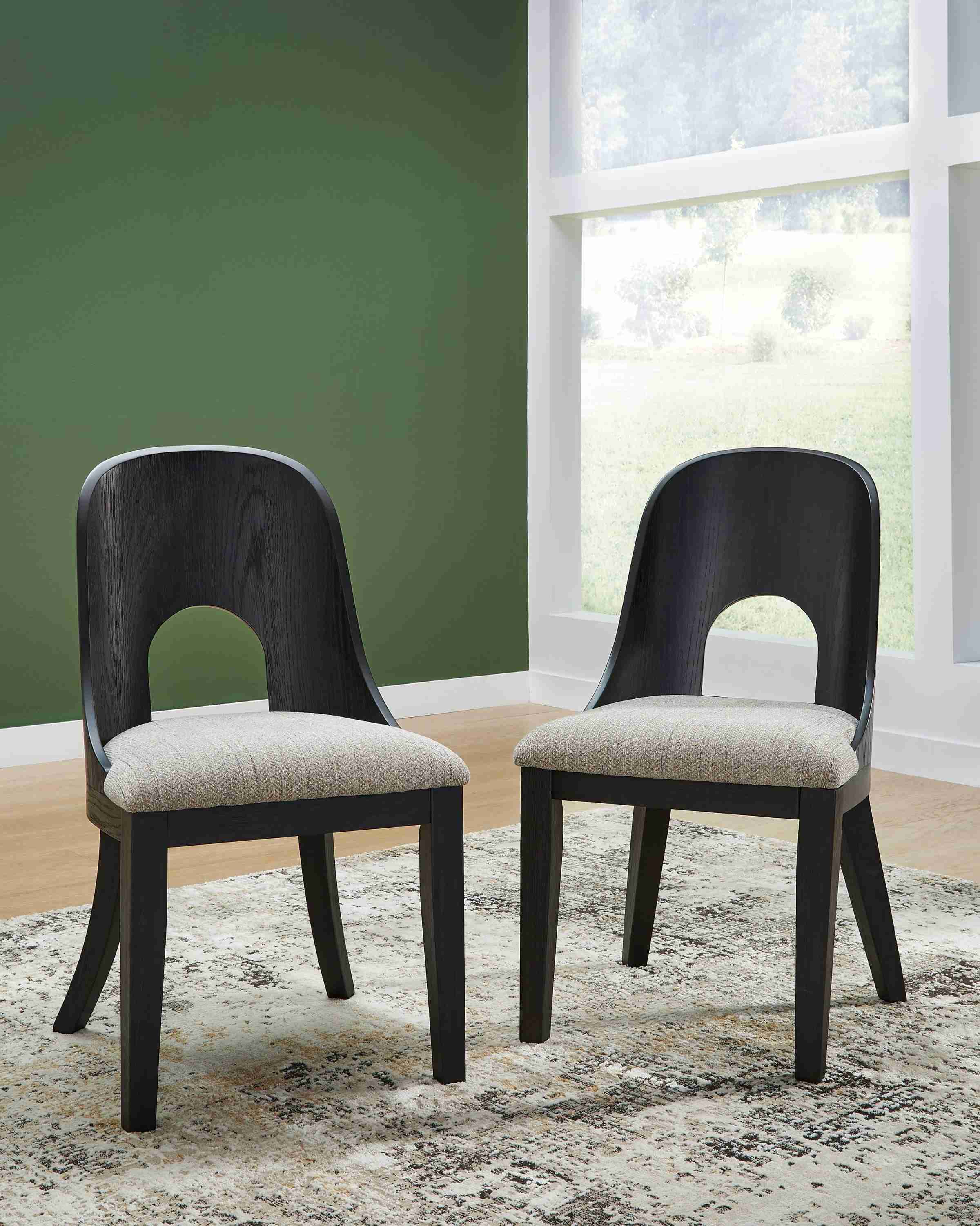 Rowanbeck Gray Black Dining Chair - Image 3