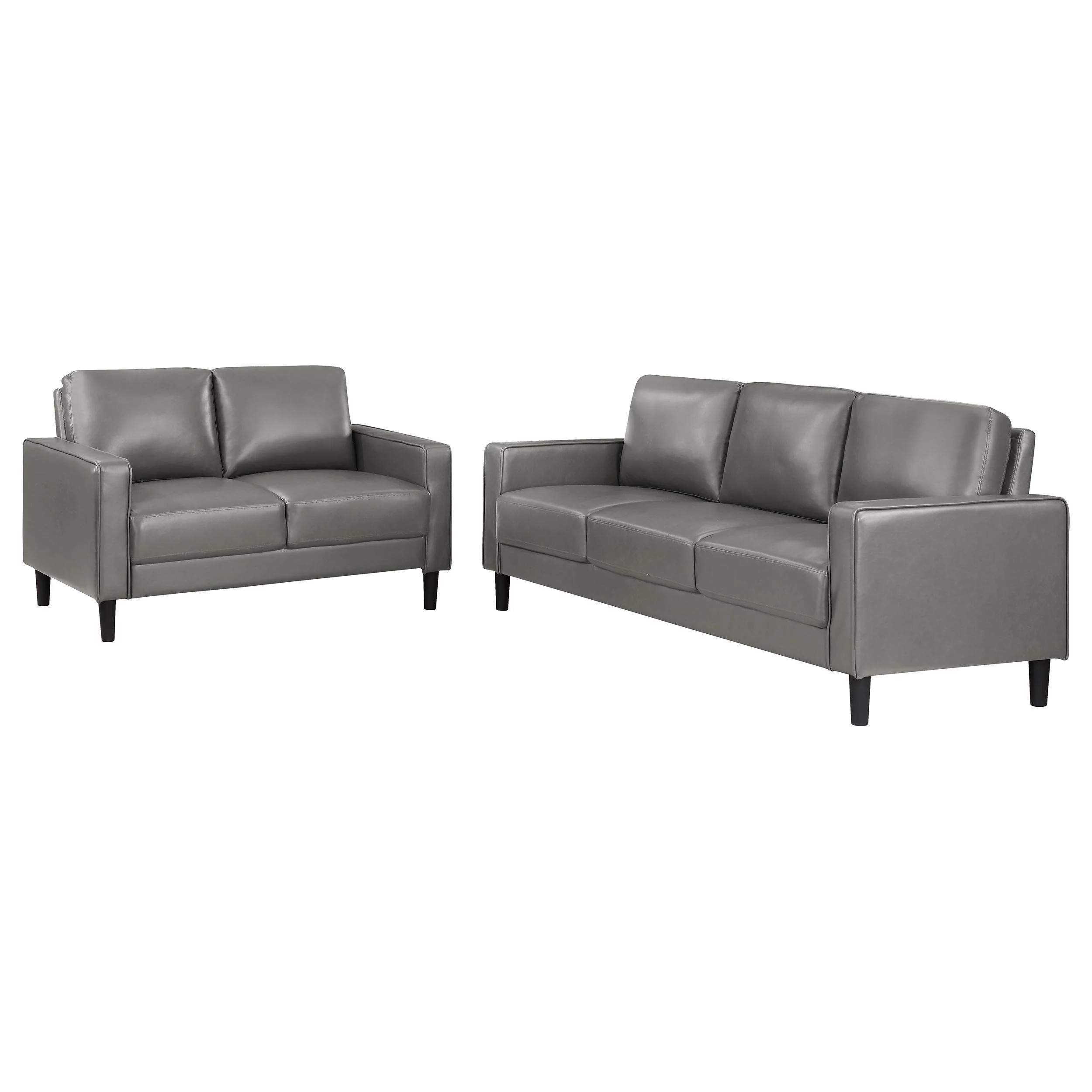 Ruth 2-Piece Upholstered Track Arm Sofa Set Grey - Image 2