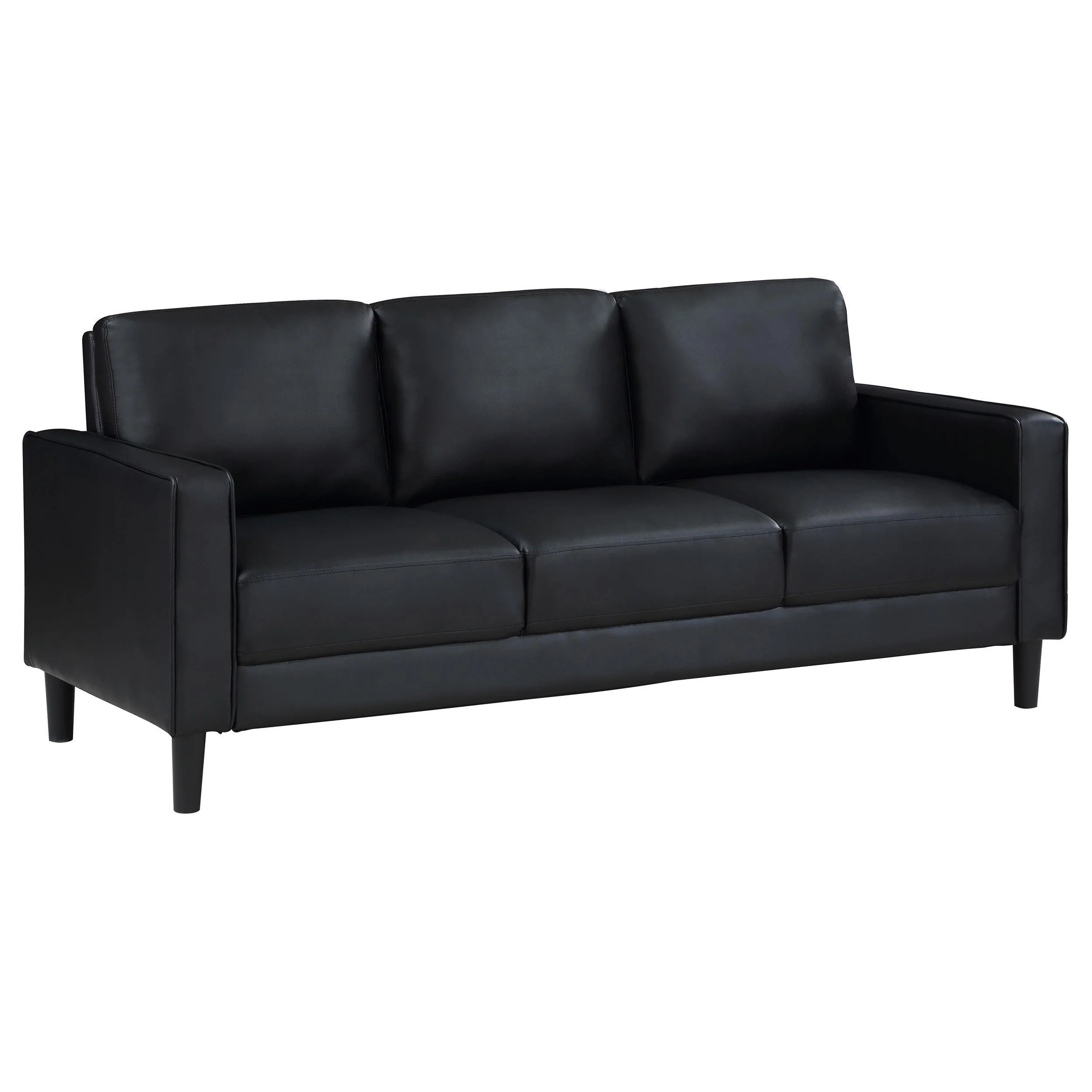 Ruth 3-Piece Upholstered Track Arm Sofa Set Black - Image 3