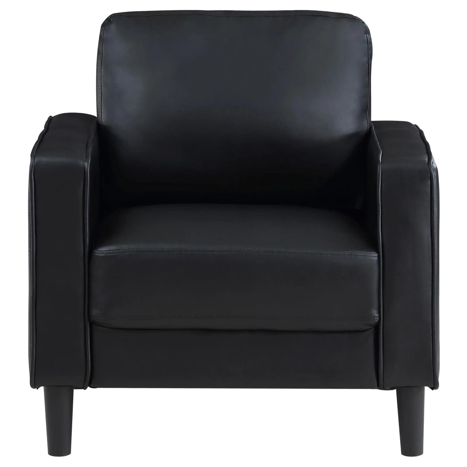 Ruth Upholstered Track Arm Faux Leather Accent Chair Black - Image 3