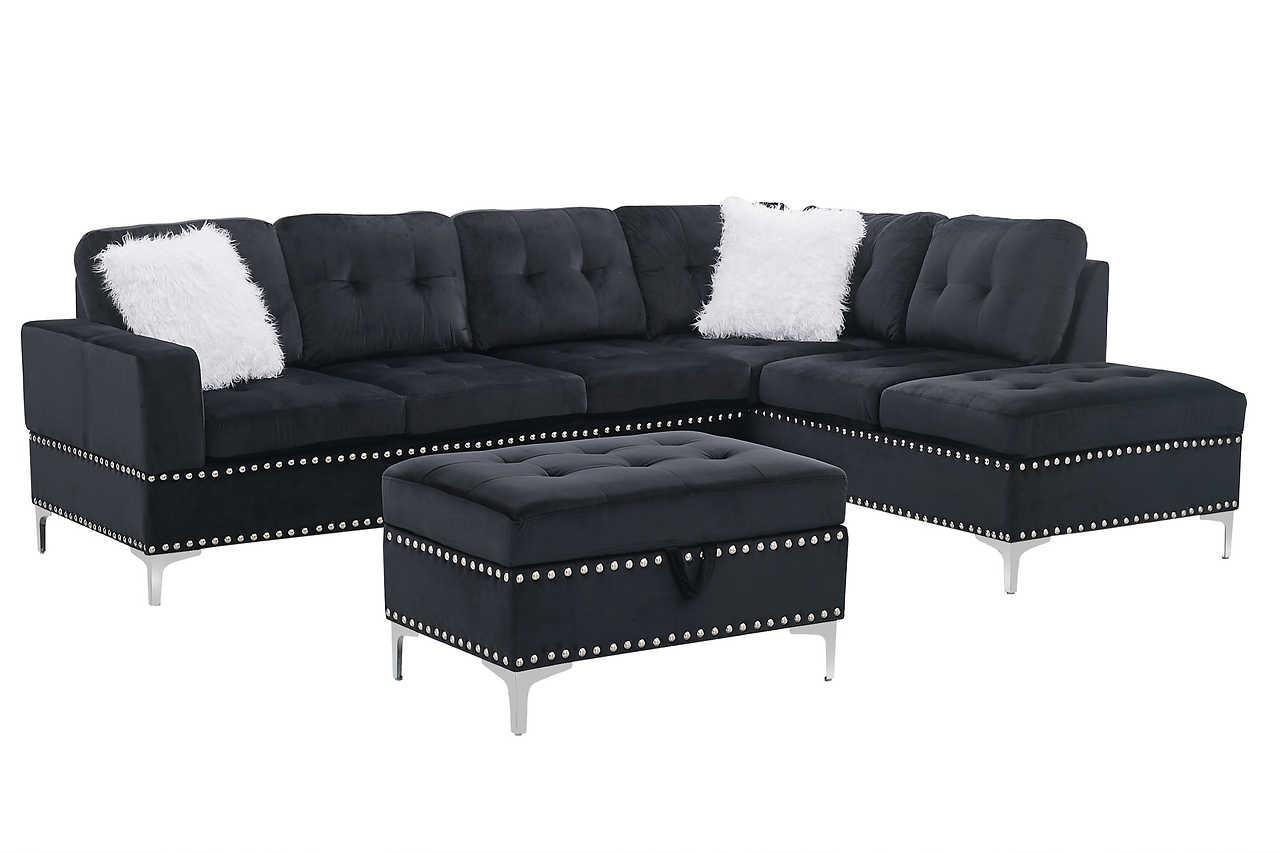 Joy Black Storage Ottoman - Image 3