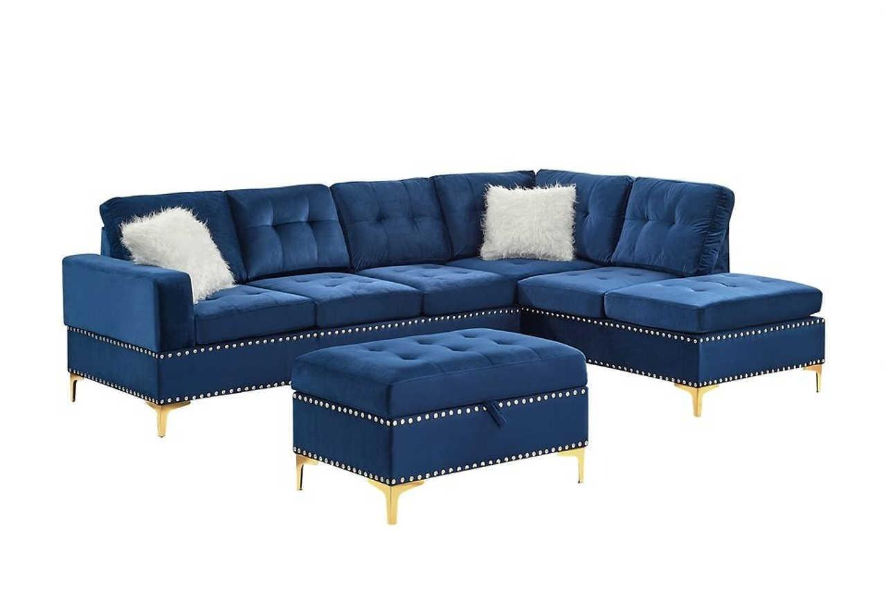 Joy Blue Storage Ottoman - Image 3
