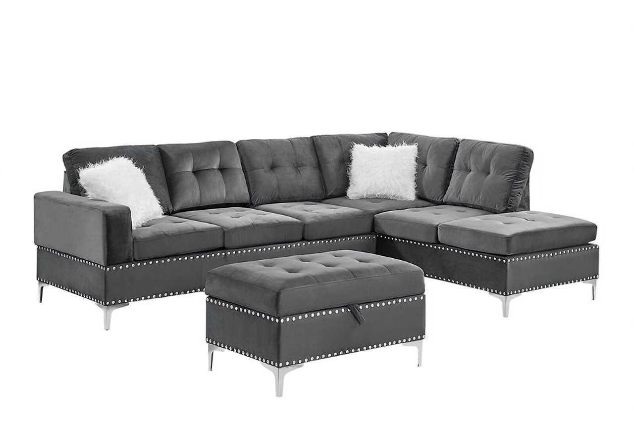 Joy Gray Storage Ottoman - Image 3