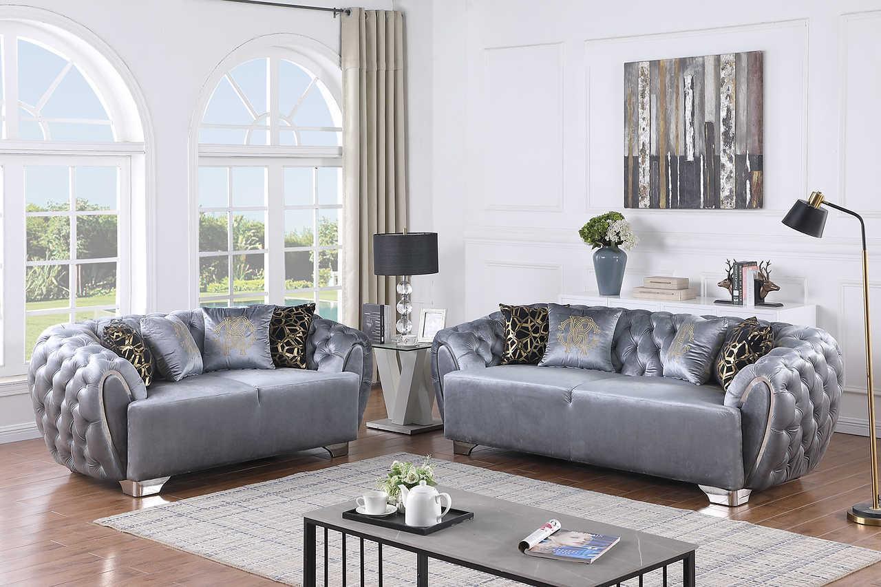 Mila Gray Living Room Set - Image 2