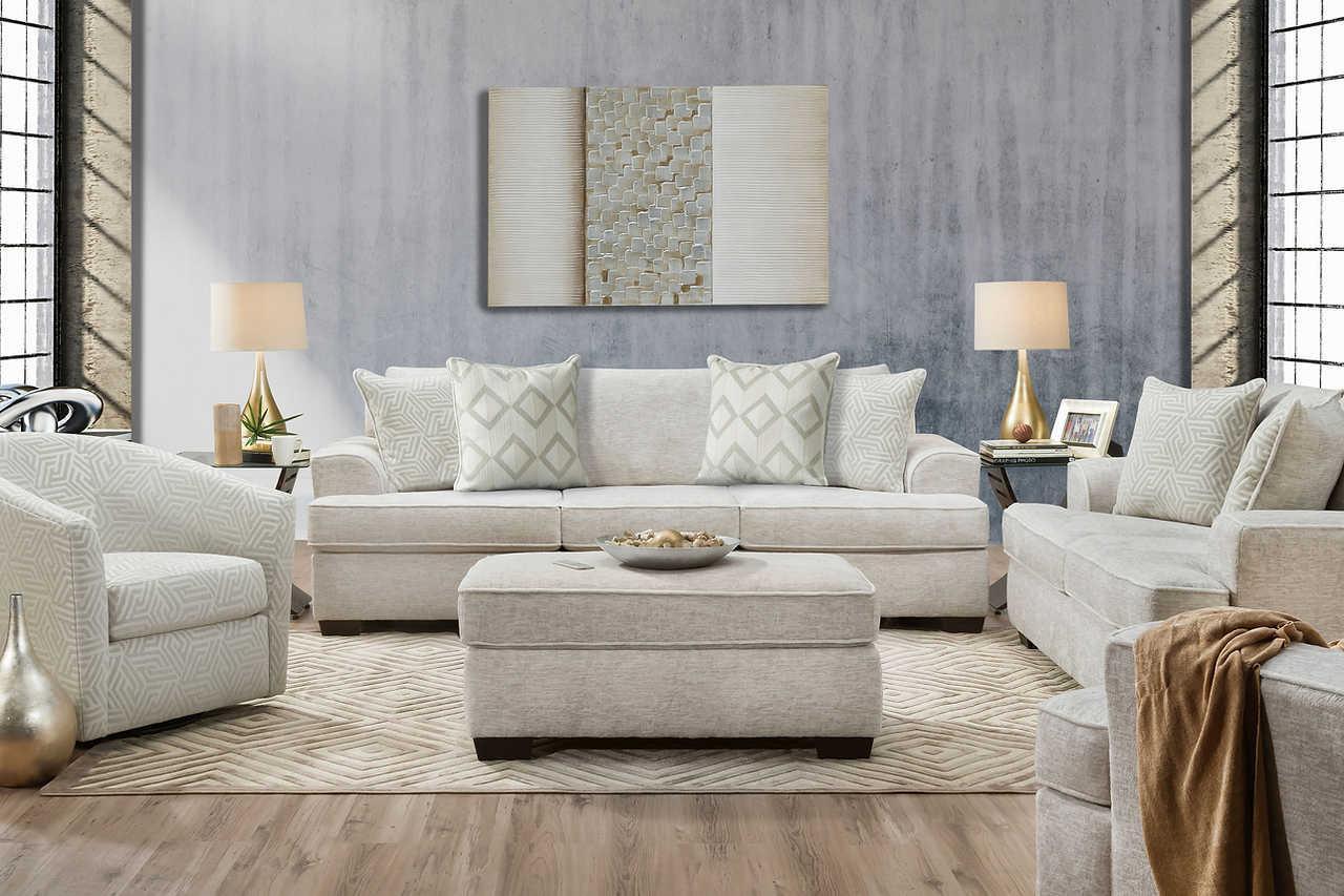 Ritzy Cream Ottoman - Image 2