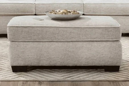 Ritzy Cream Ottoman - Image 1