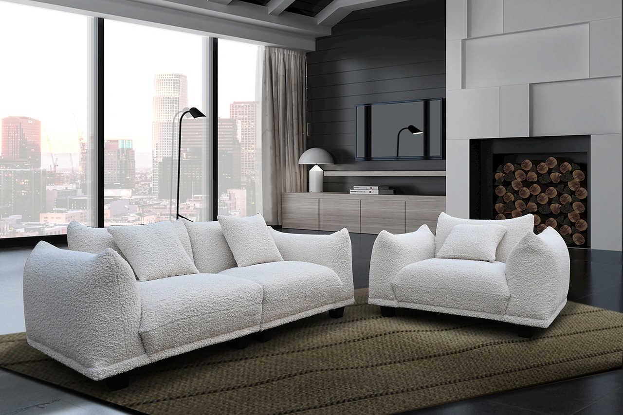 Homey White Living Room Set - Image 1