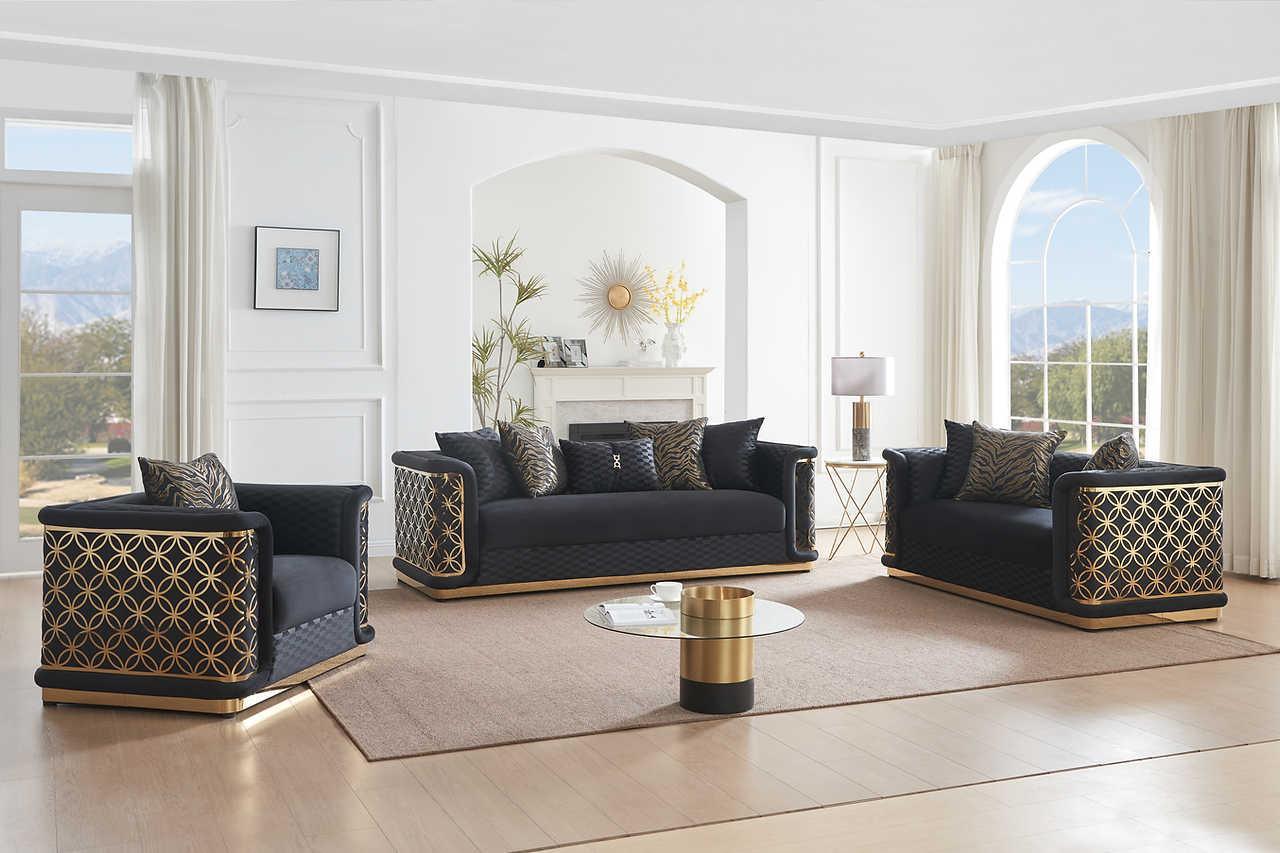 Riya Black 2-Piece Living Room Set - Image 2