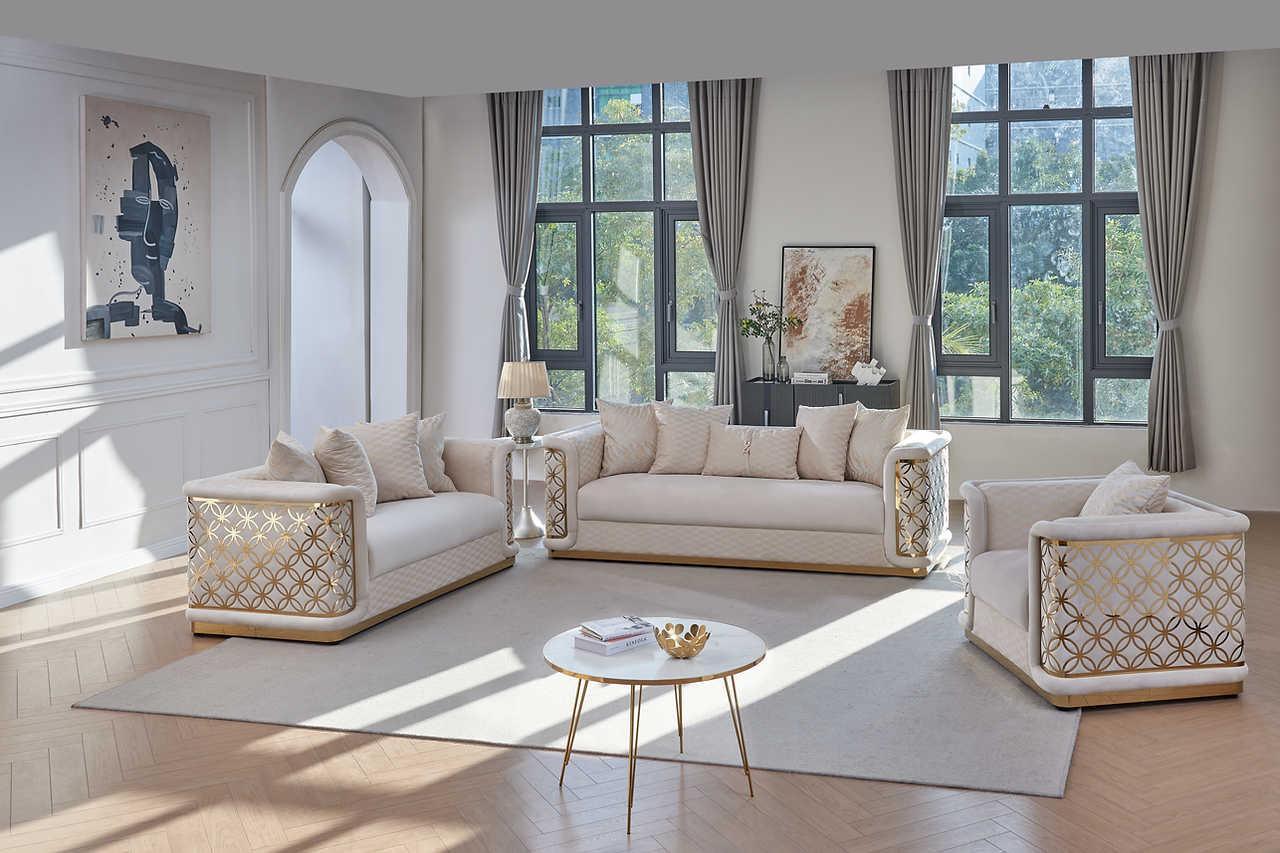 Riya Cream 2-Piece Living Room Set - Image 2