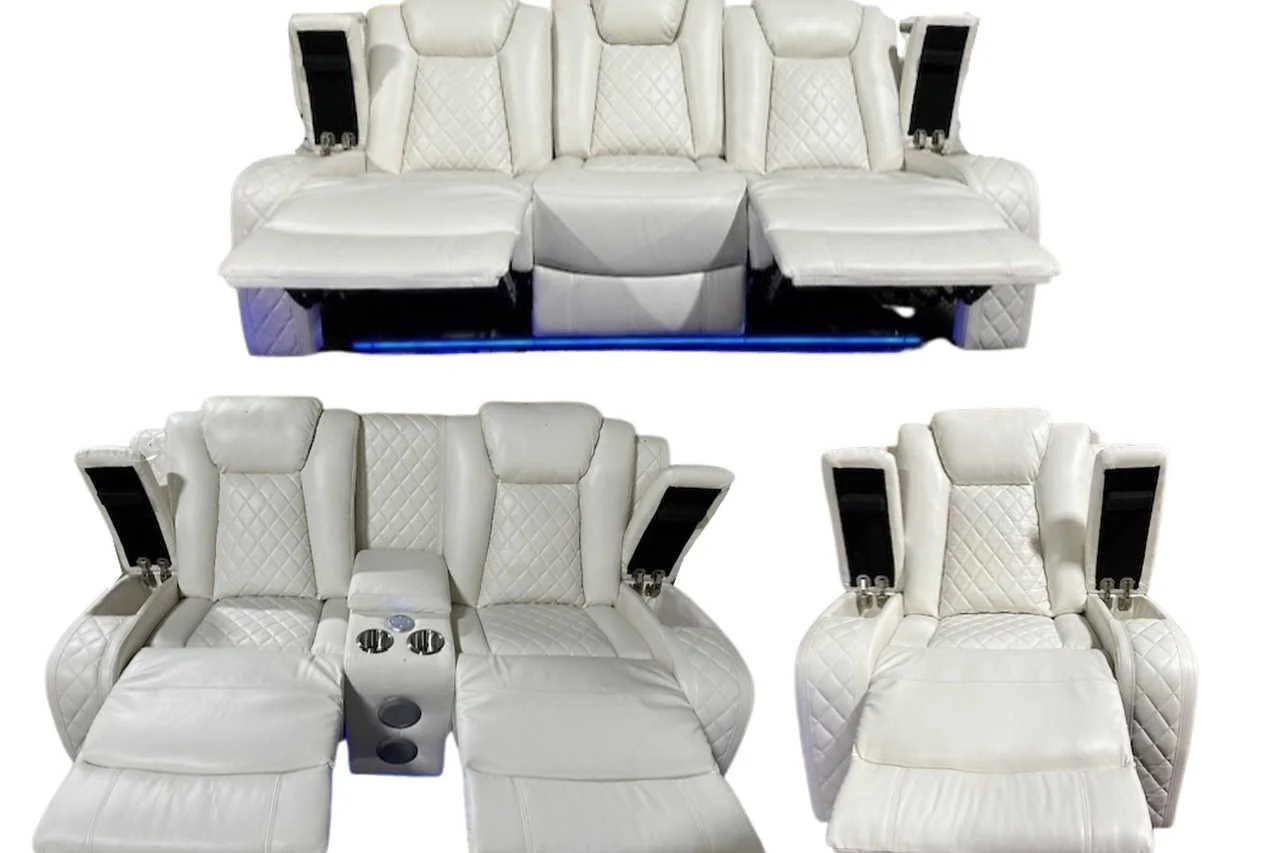New York White Reclining Set - Image 2