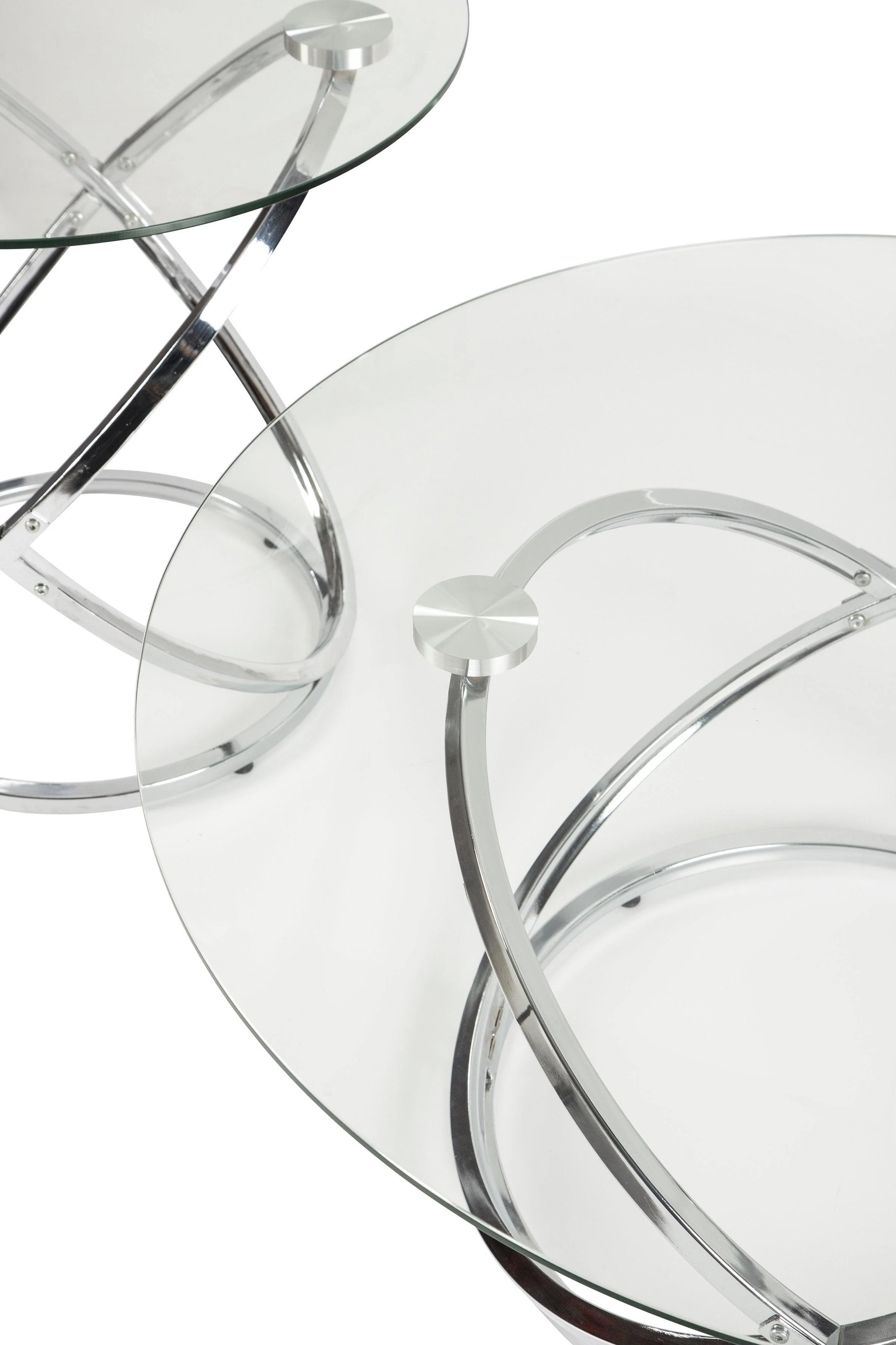 Hollynyx Chrome Glass Round Occasional Table - Image 2