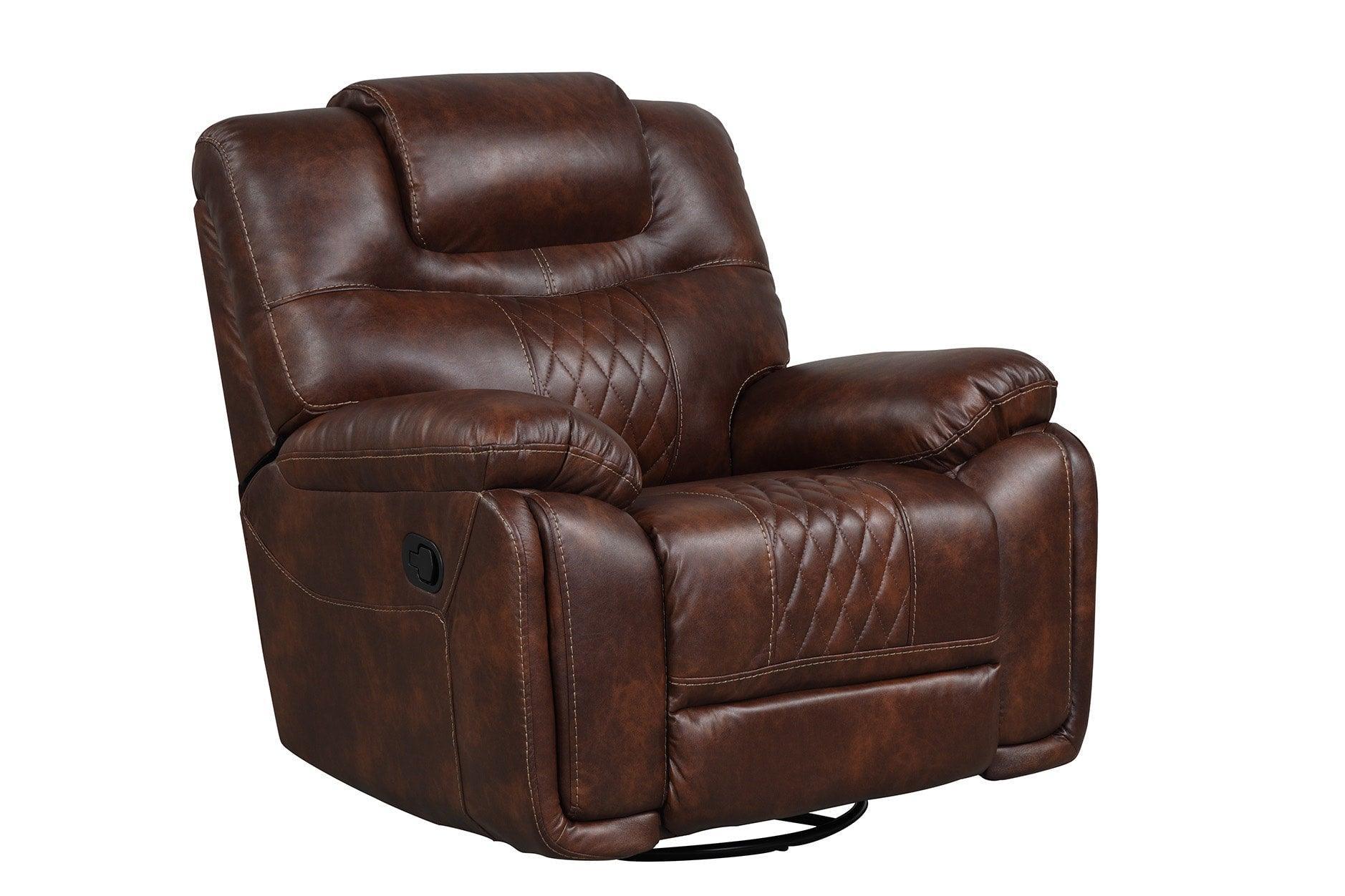 Galveston Brown Faux Leather Oversized 3-Piece Reclining Set - Image 3