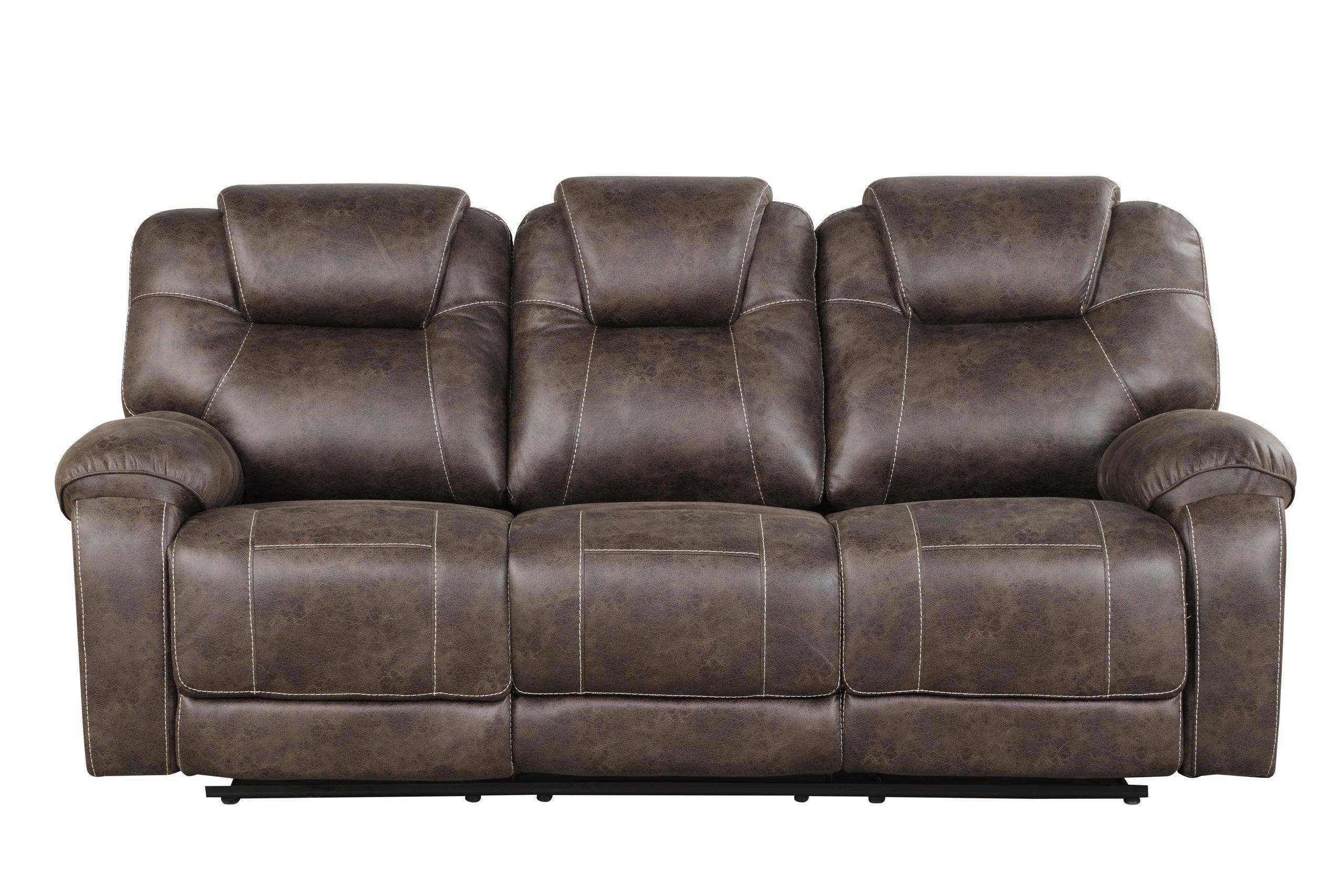 Madrid Chocolate Leather 3-Piece Reclining Set - Image 3