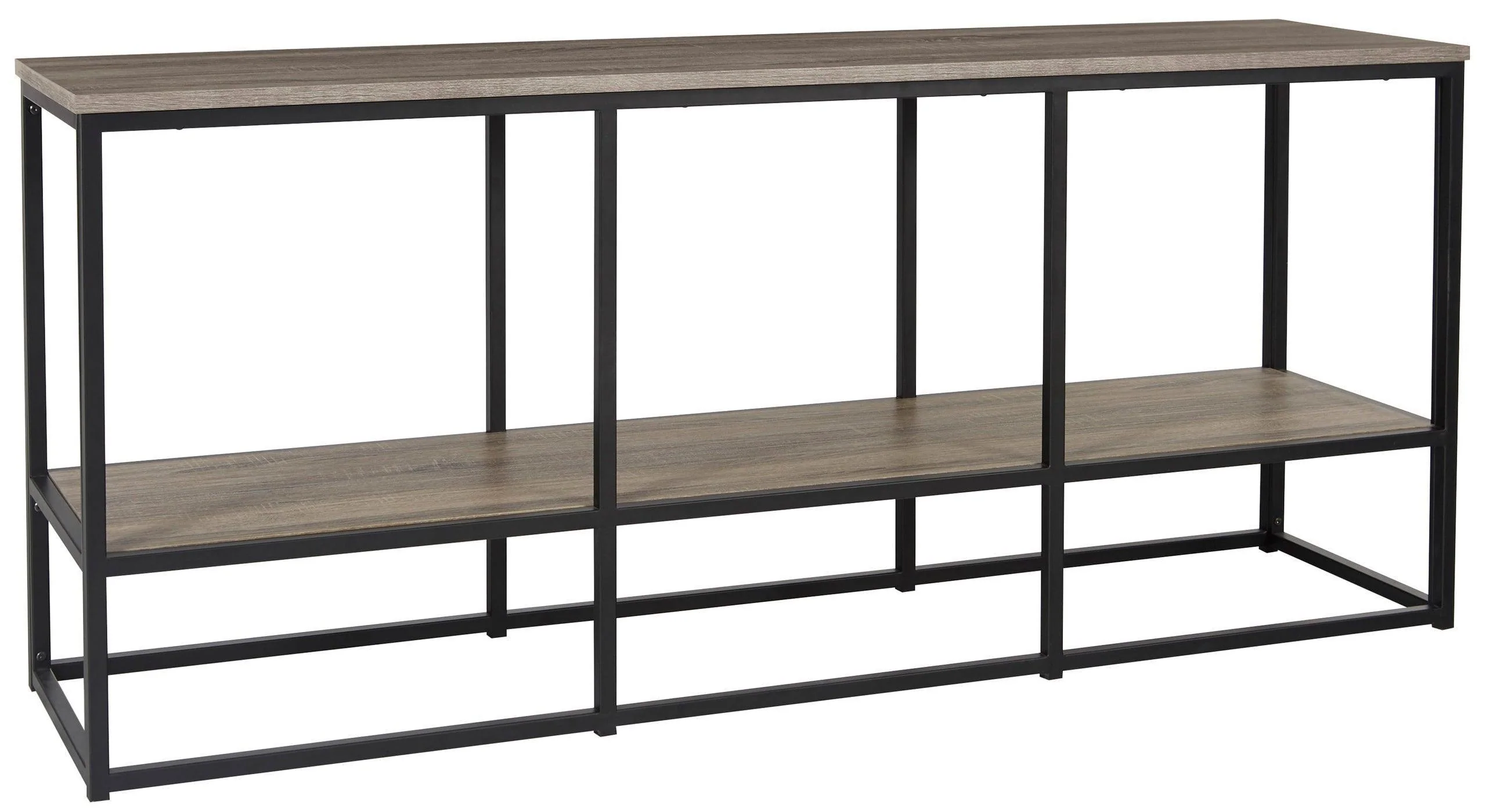 Wadeworth Black Brown Industrial TV Stand With Cabinet - Image 2