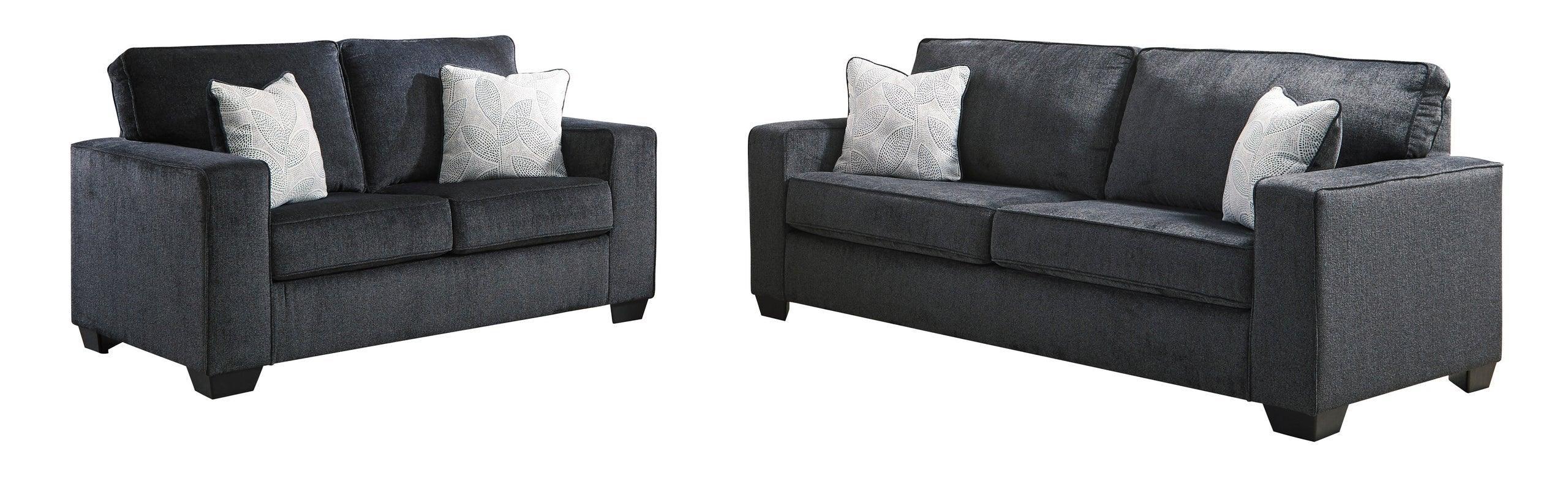 Ashley Slate Fabric Upholstered Living Room Set - Image 3
