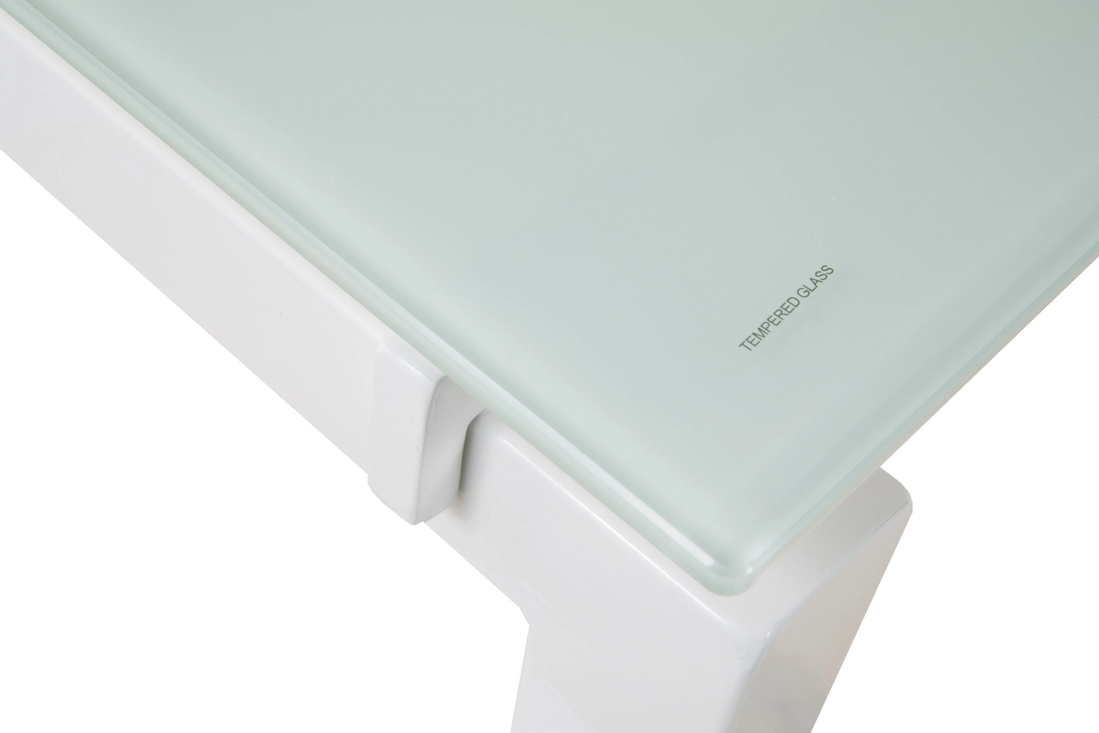 Baraga White Classic Glass Computer Office L-Desk - Image 3