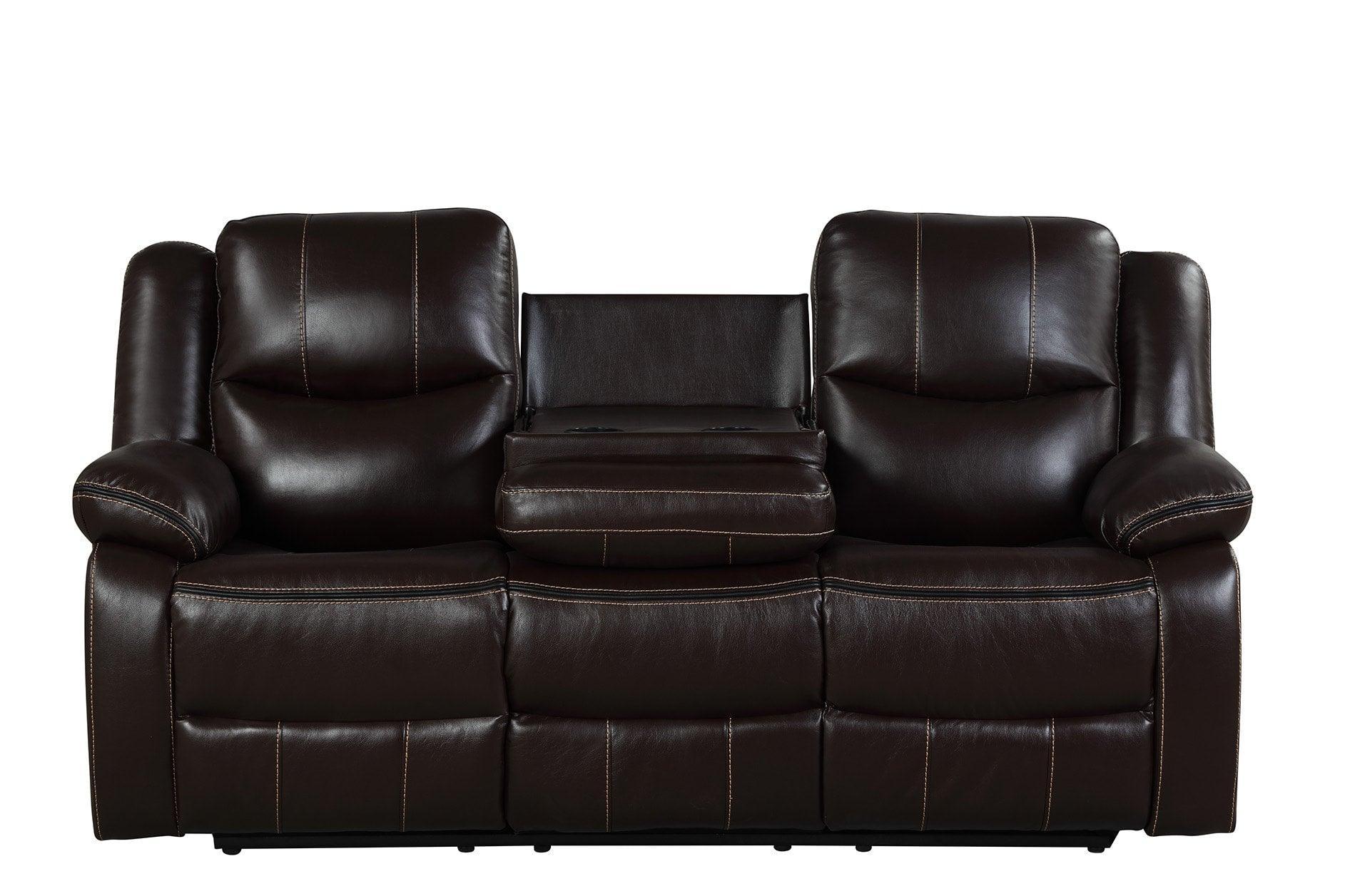 Carter Brown Leather Gel 3-Piece Reclining Set - Image 2