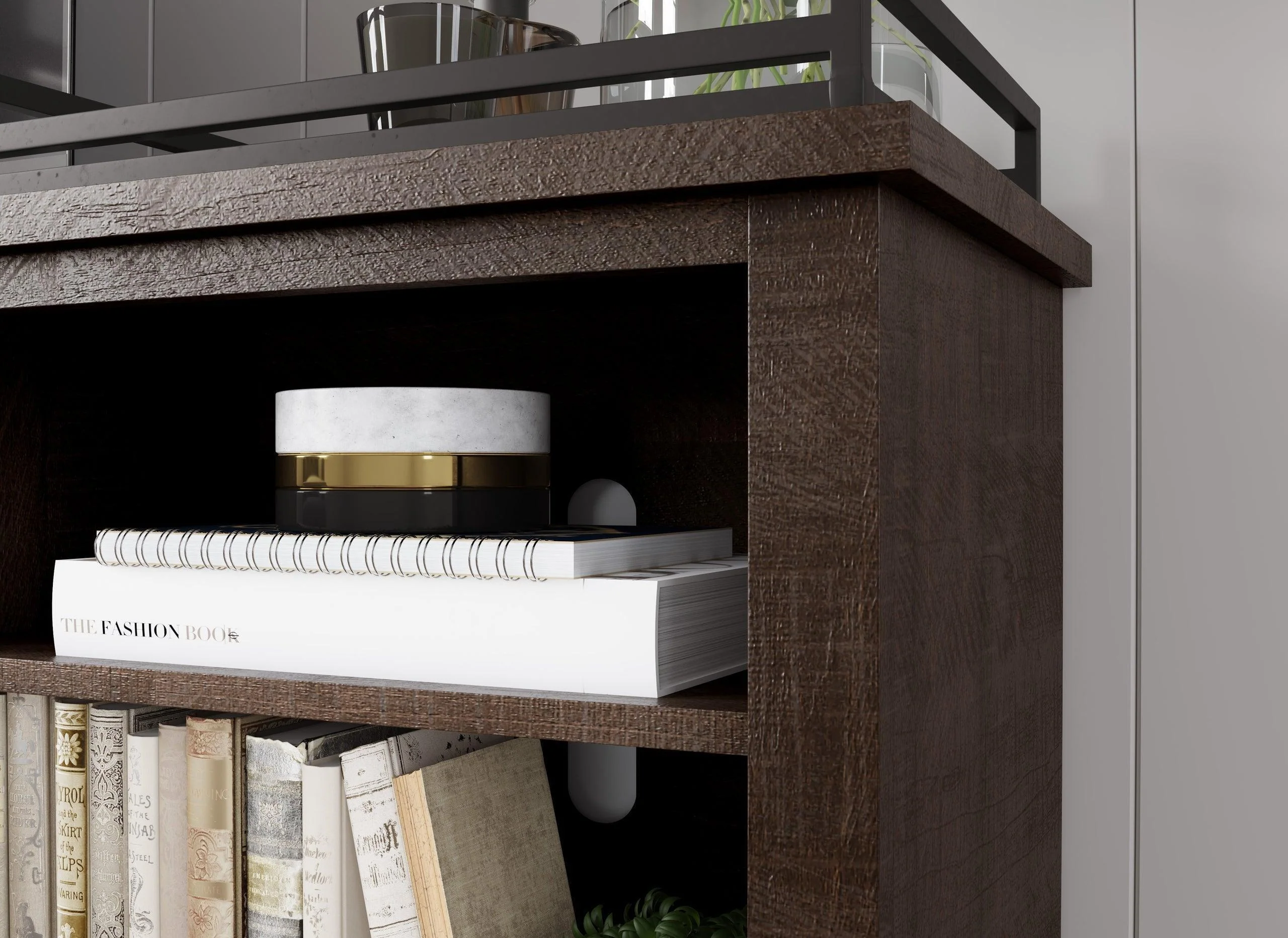 Arlenbry Large Brown TV Stand with Cabinet - Image 3