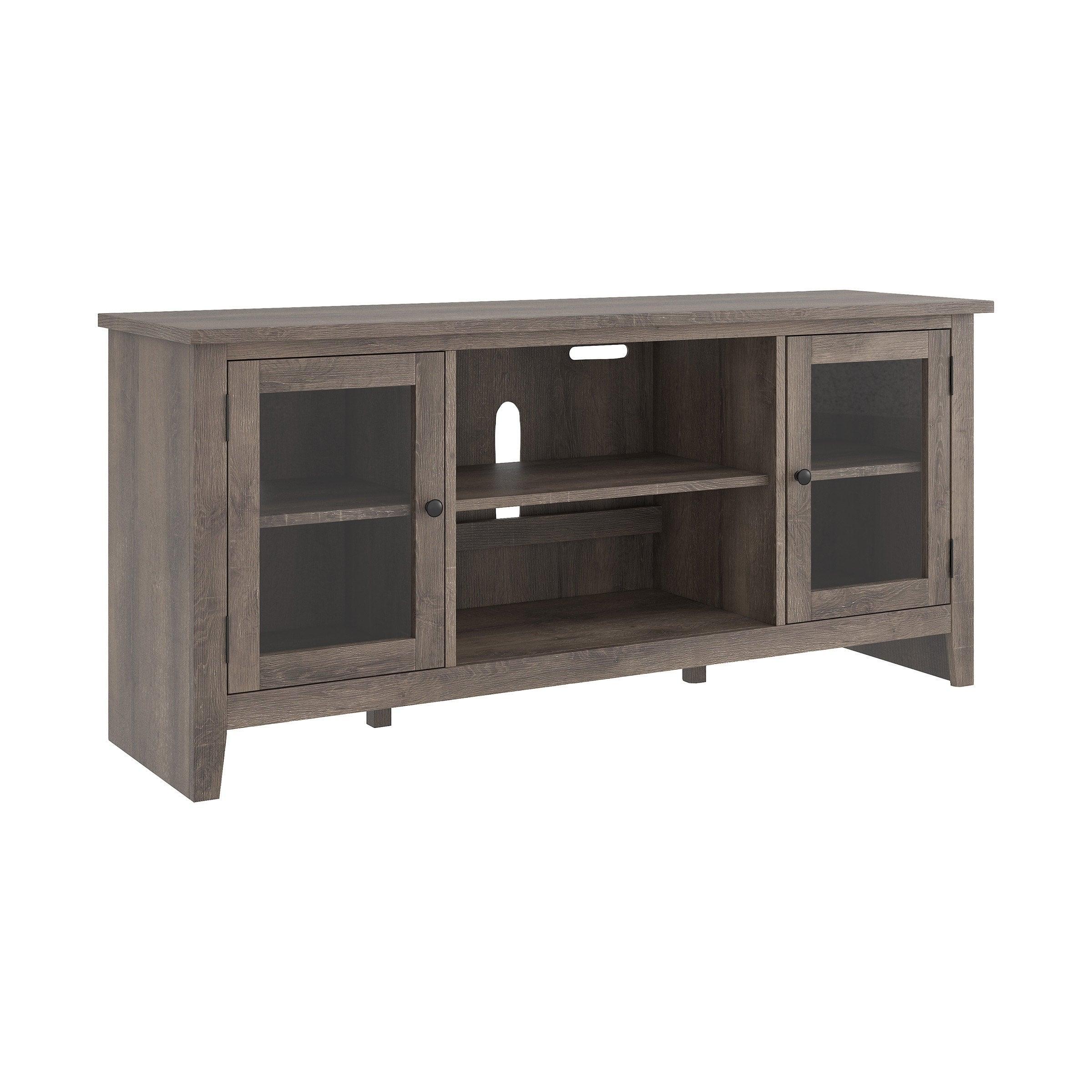 Arlenbry Gray TV Stand With Storage With Glass Doors - Image 2