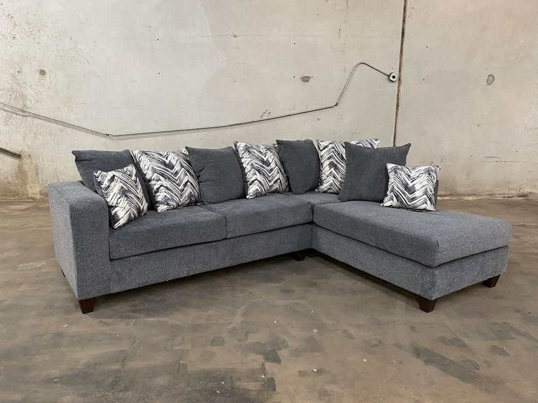 Monroe Charcoal Fabric Sectional - Image 1
