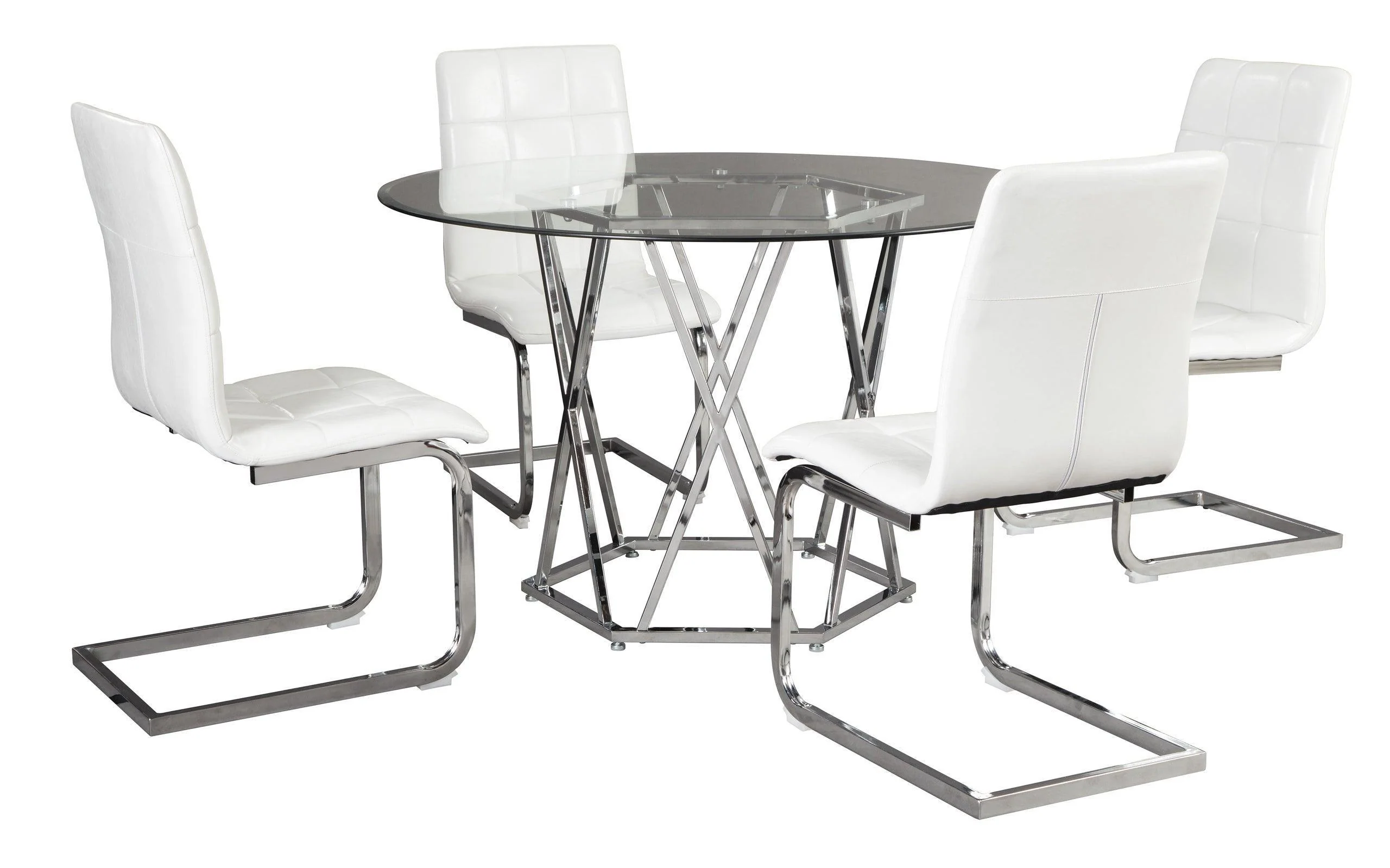 Madenere Chrome White Dining Room Set - Image 2