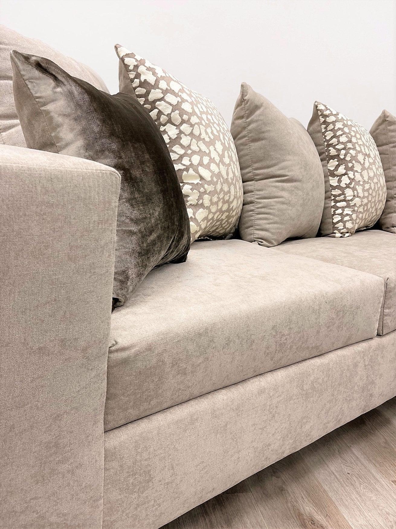 Hollywood Beige Thick Fabric Chenille Upholstered Sectional - Image 2