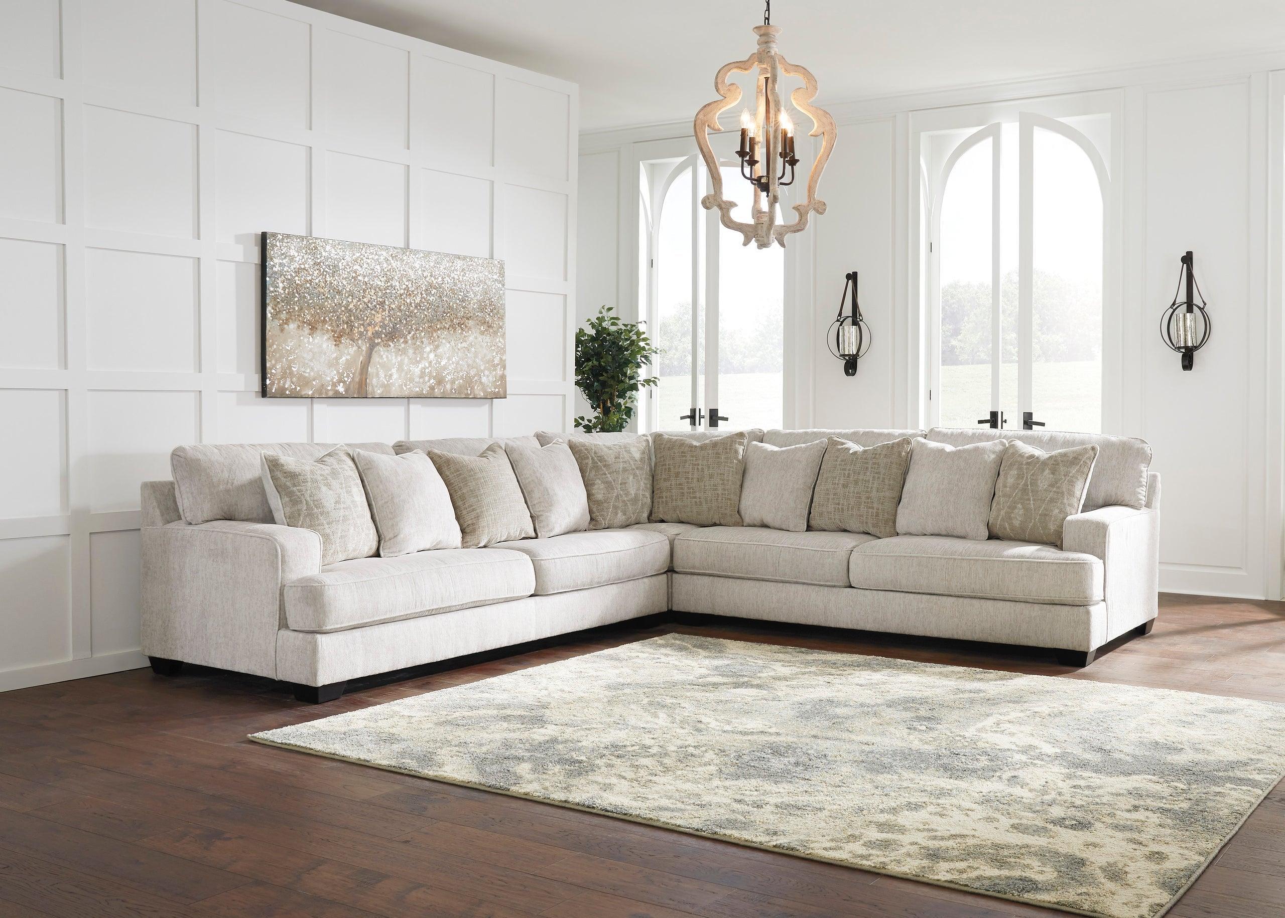 Ashley Rawcliffe Parchment Microfiber Fabric Sectional - Image 2