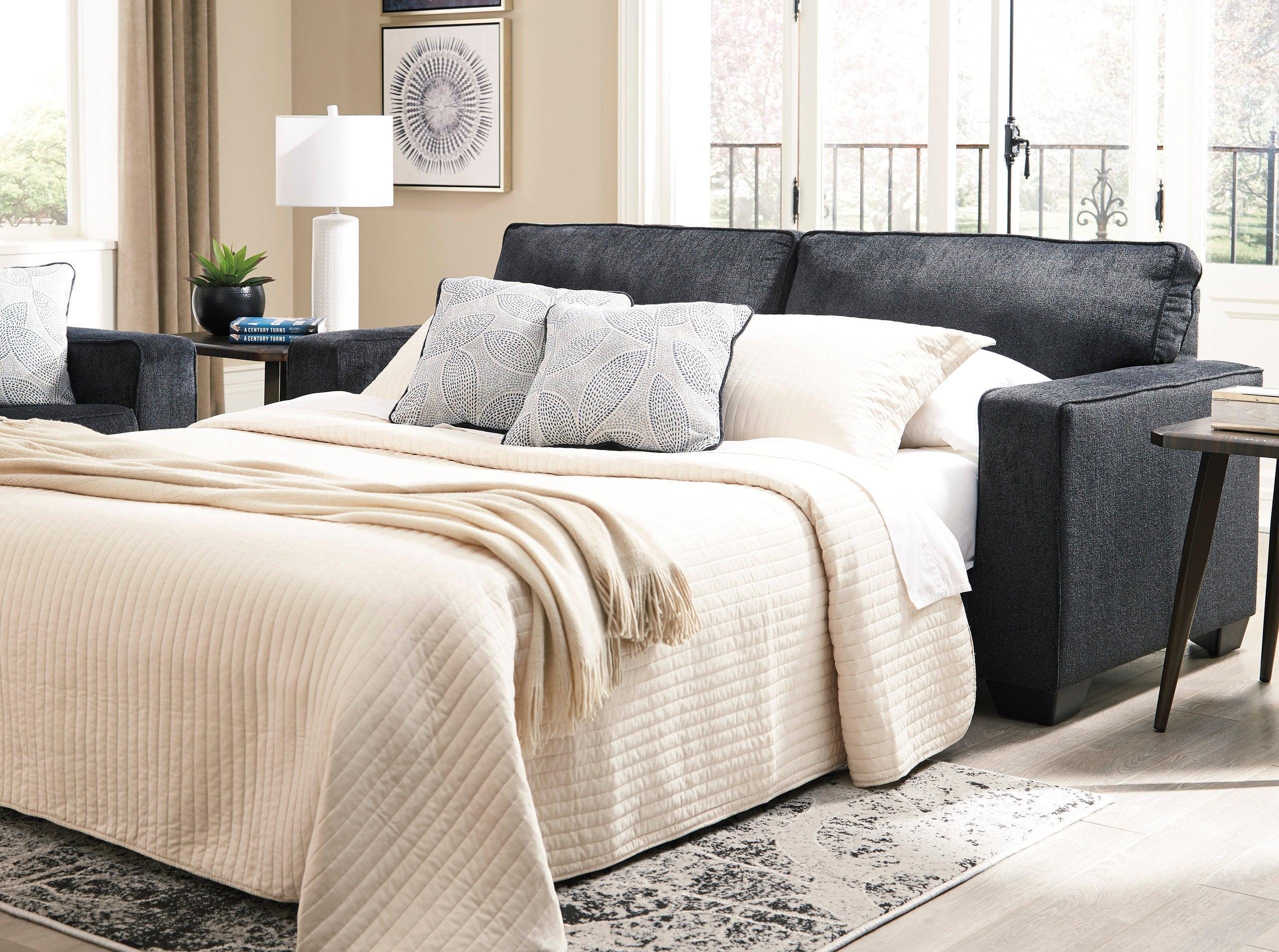 Altari Slate Conventional Fabric Upholstered Queen Sofa Sleeper - Image 2
