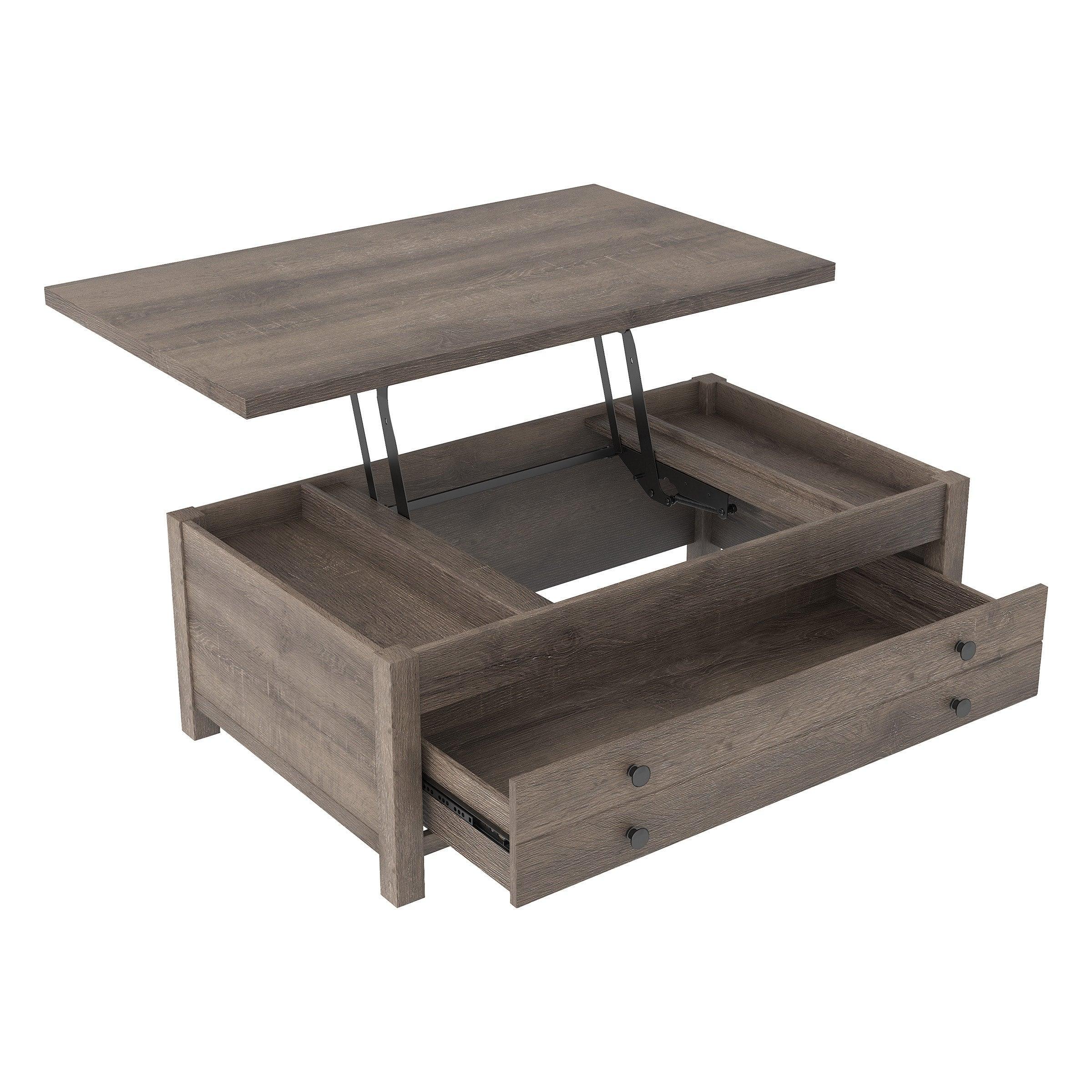 Arlenbry Gray Lift Top Rectangular Cocktail Table with Storage - Image 3