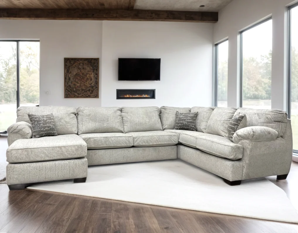 Brentwood Oatmeal Linen Chenille Sectional - Image 2