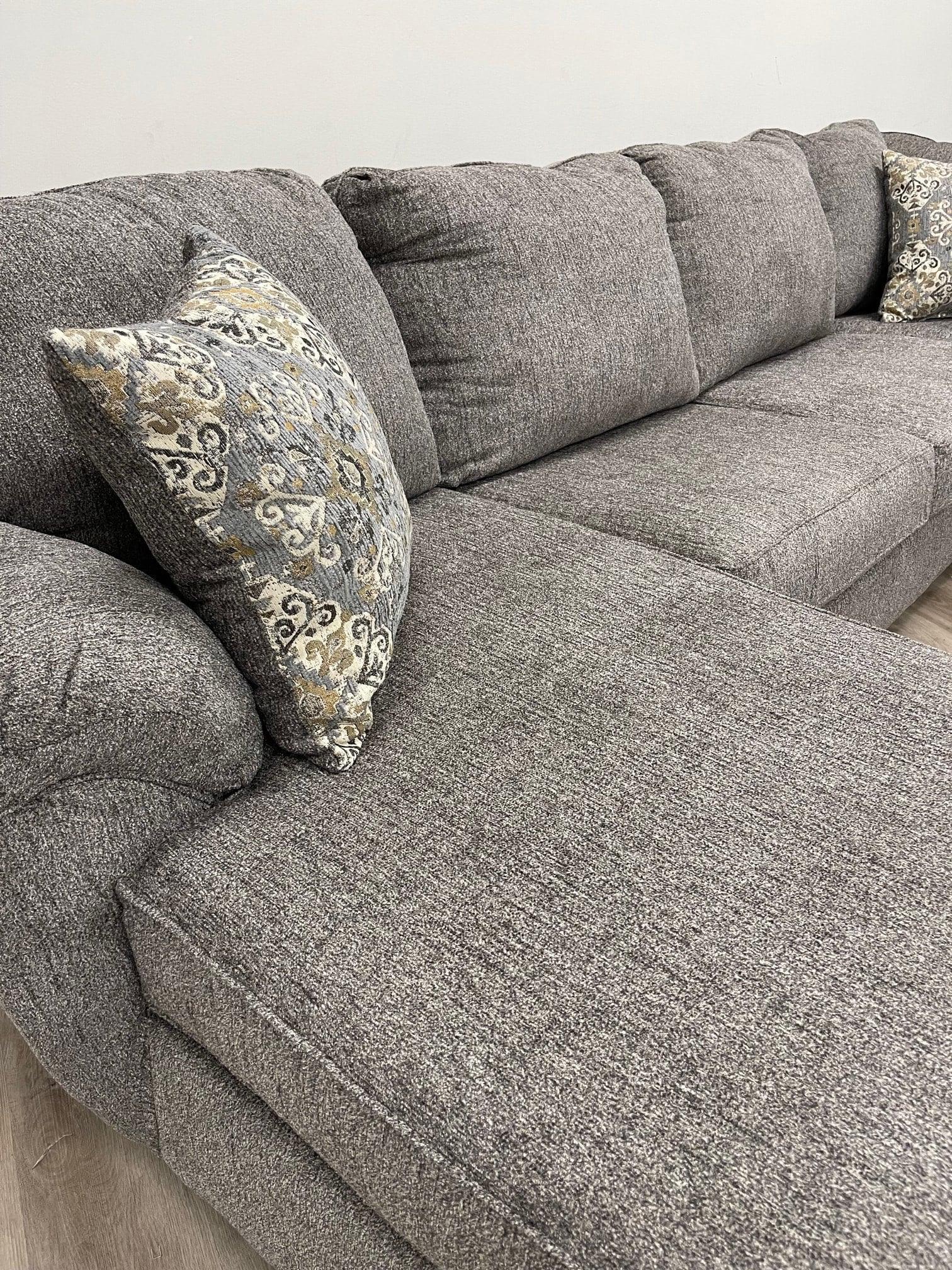 Brentwood Gray Chenille Fabric Sectional - Image 3