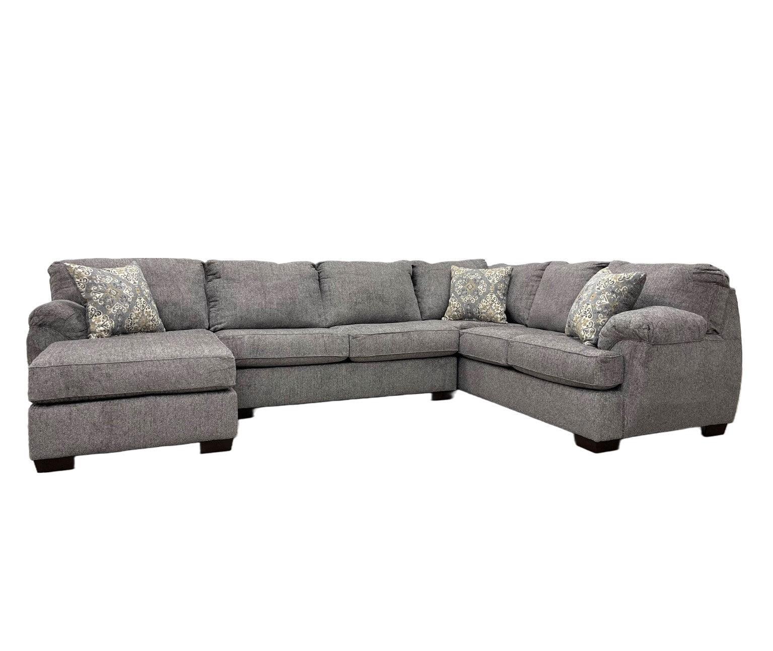 Brentwood Gray Chenille Fabric Sectional - Image 2