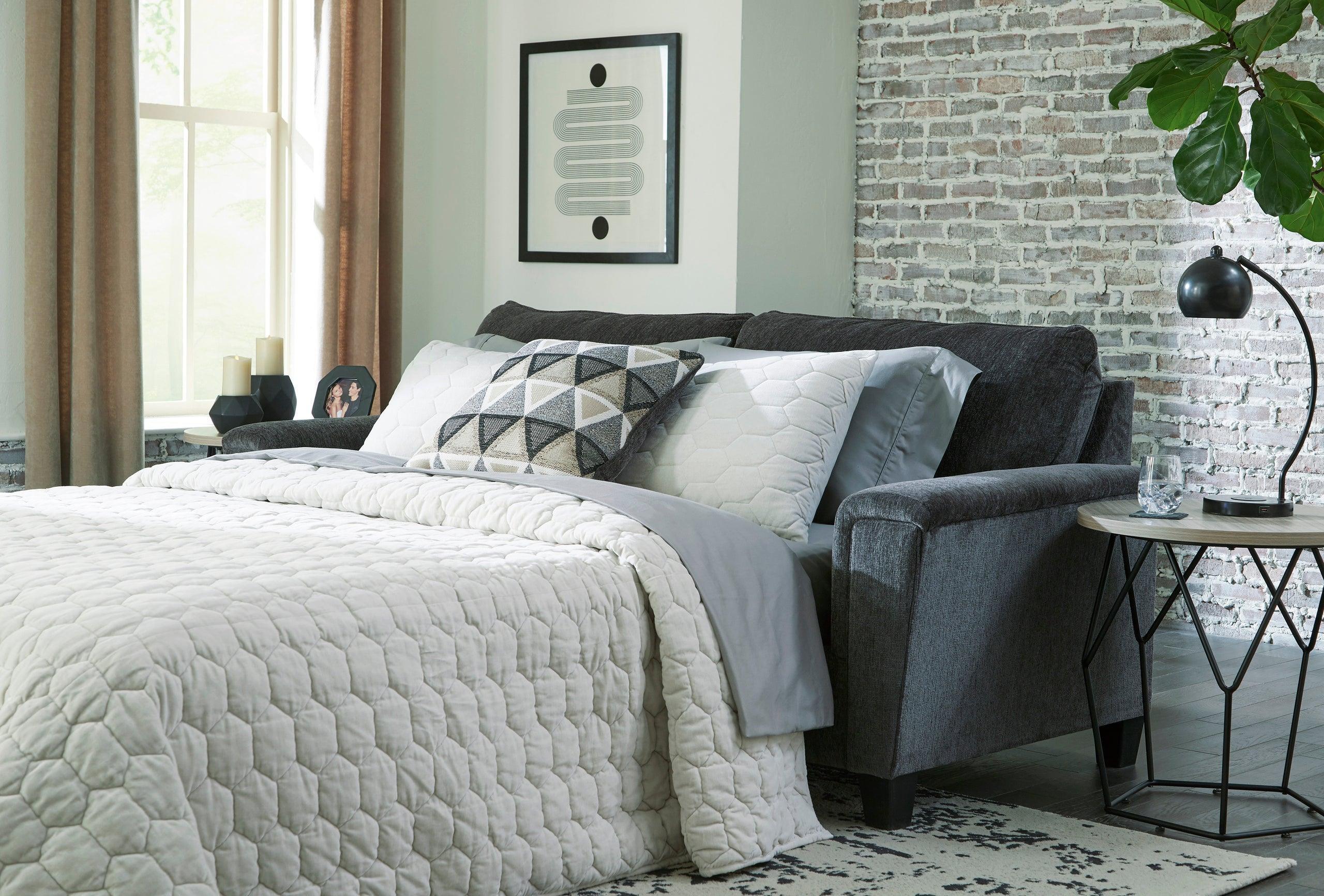 Abinger Smoke Gray Conventional Fabric Upholstered Queen Sleeper Sofa - Image 2