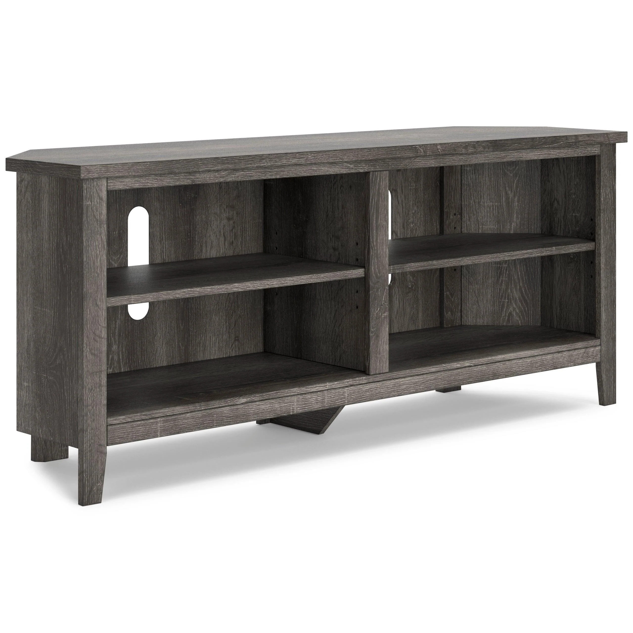 Arlenbry Gray Corner TV Stand With Storage - Image 2