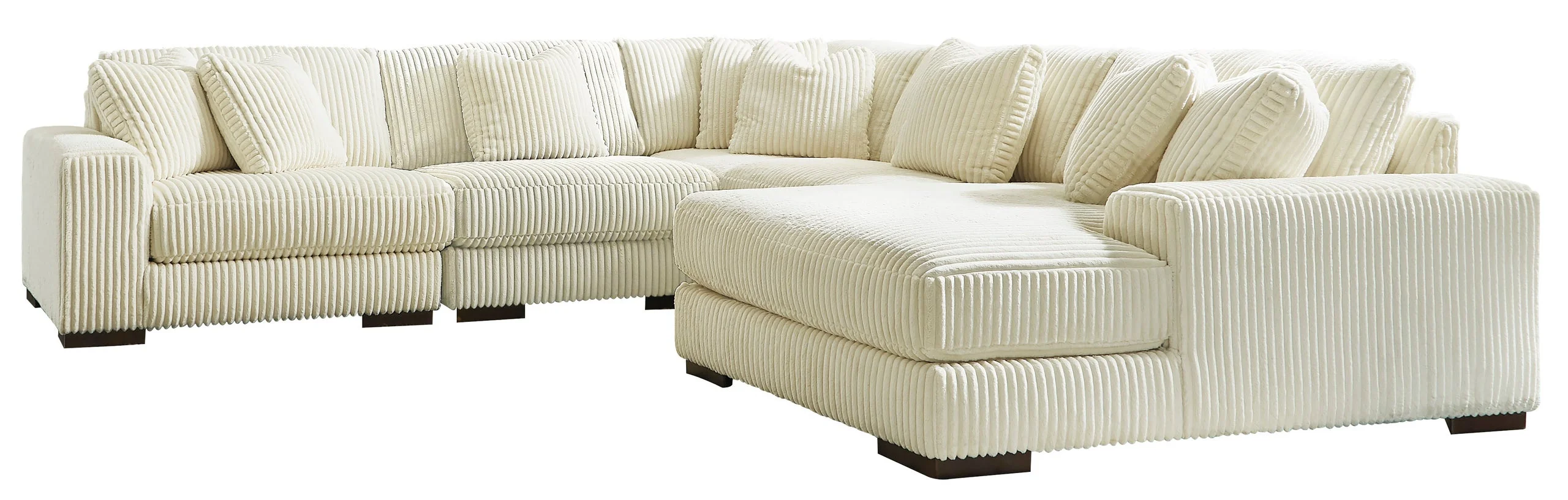 Tuleven Ivory 6-Piece Sectional RAF Chaise - Image 3