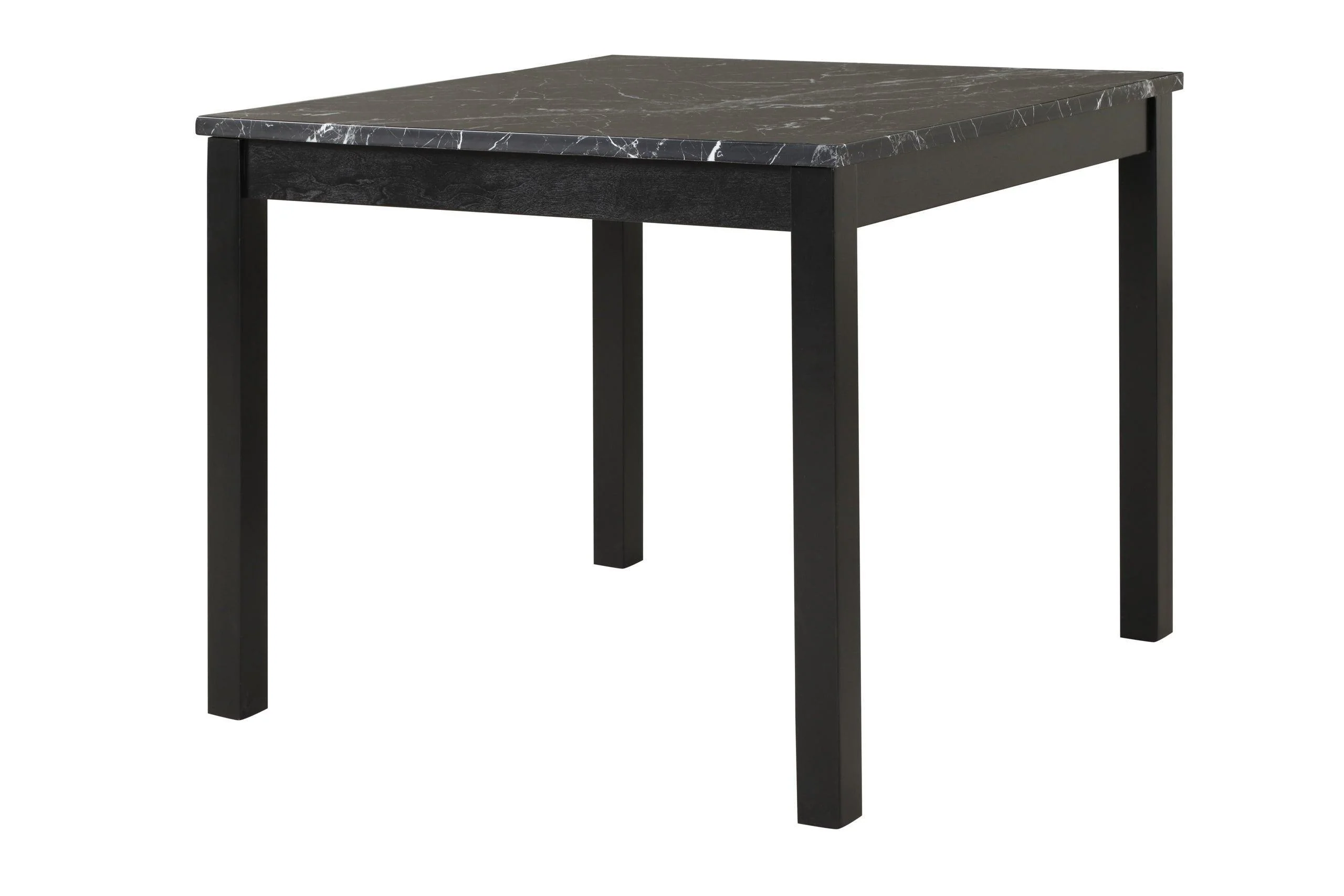 Dior Oynx Black Marble Top Faux Leather Dining Room Set - Image 2
