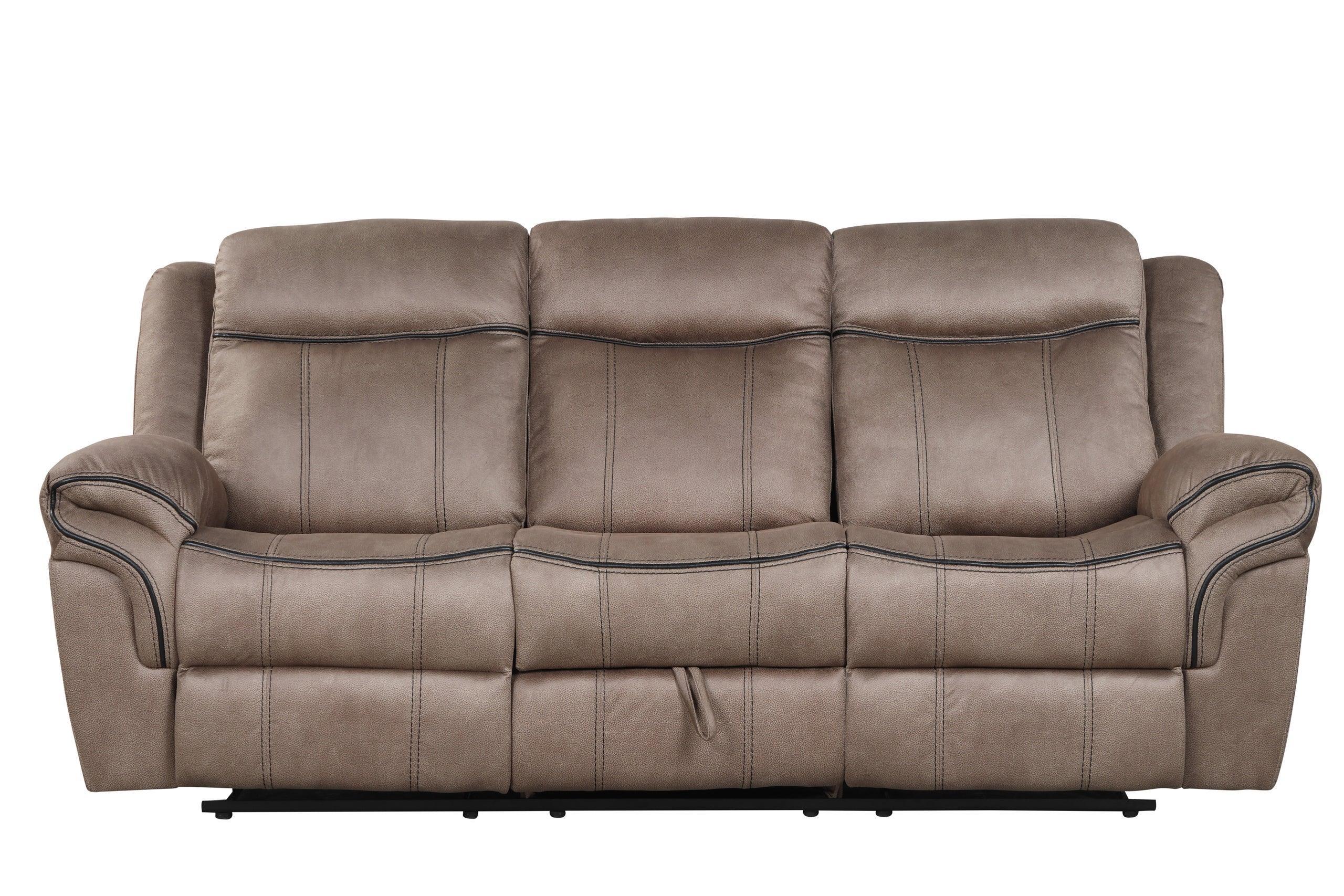 Andres Brown Faux Leather Upholstered 3-Piece Reclining Living Room Set - Image 2
