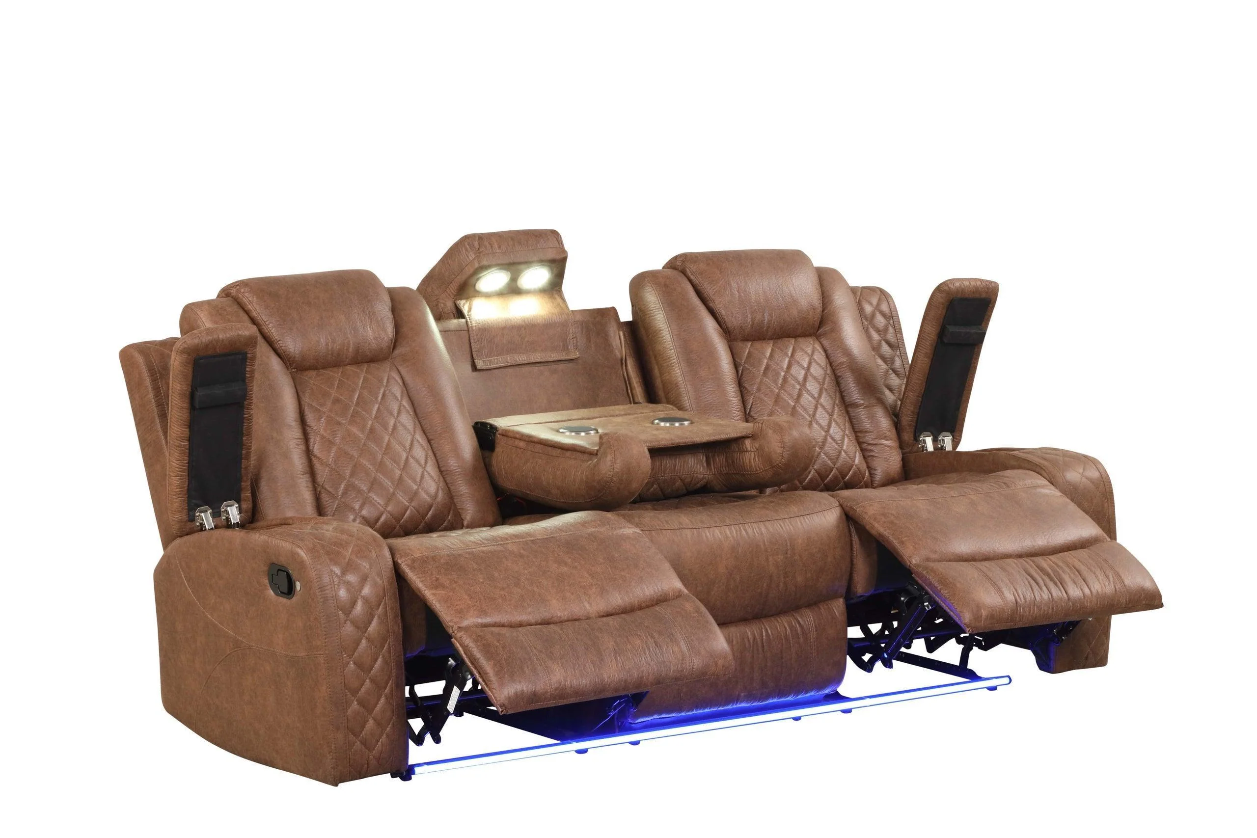 Luz Tan Faux Leather 3-Piece Reclining Set - Image 3