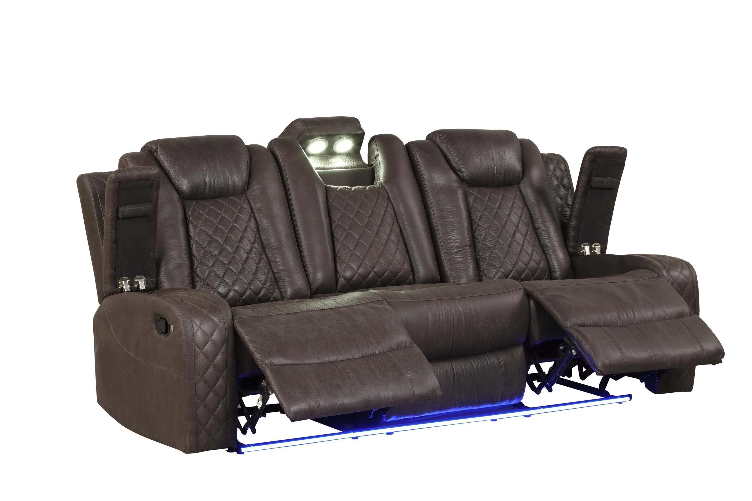 Luz Chocolate Faux Leather 3-Piece Reclining Set - Image 2