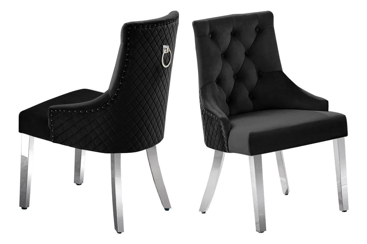 Dana Black Tufted Velvet Dining Room Set - Image 3