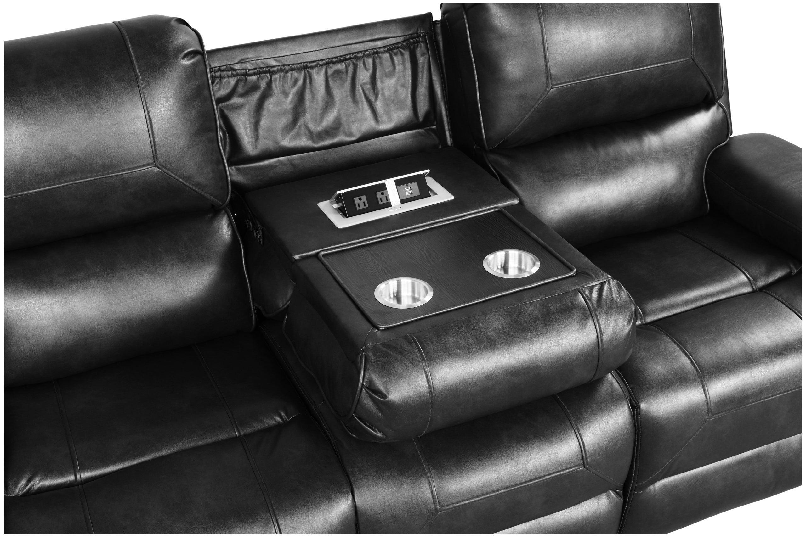Titan Black Oversized 3-Piece Reclining Set - Image 3