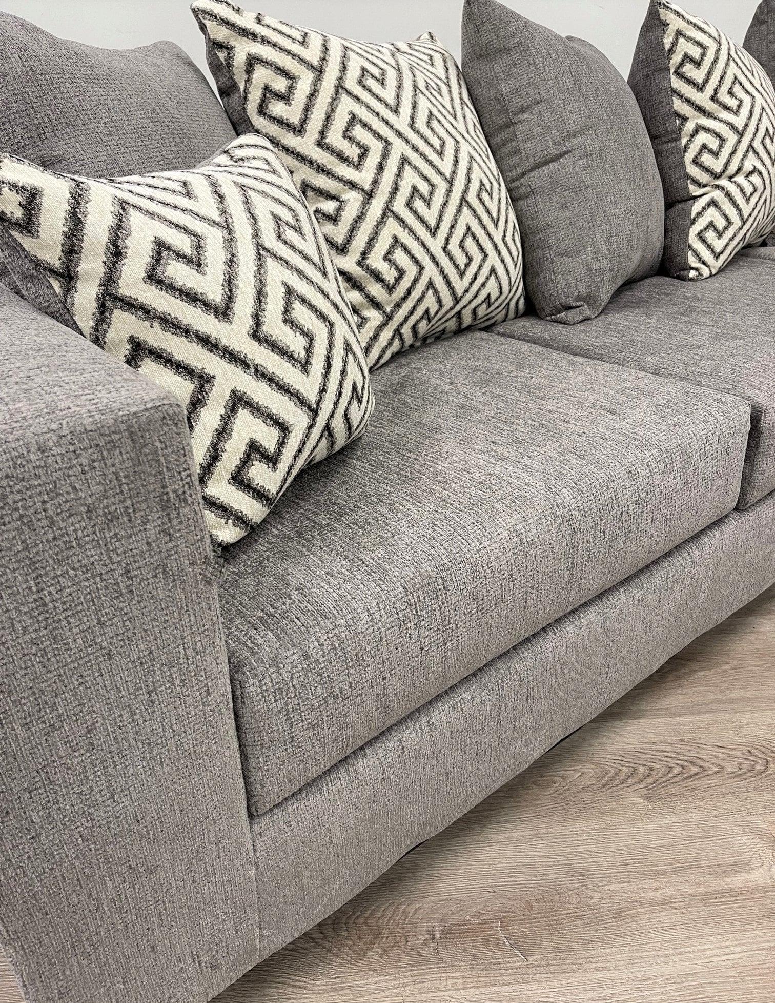 Monroe Smoke Fabric Chenille Sectional - Image 2