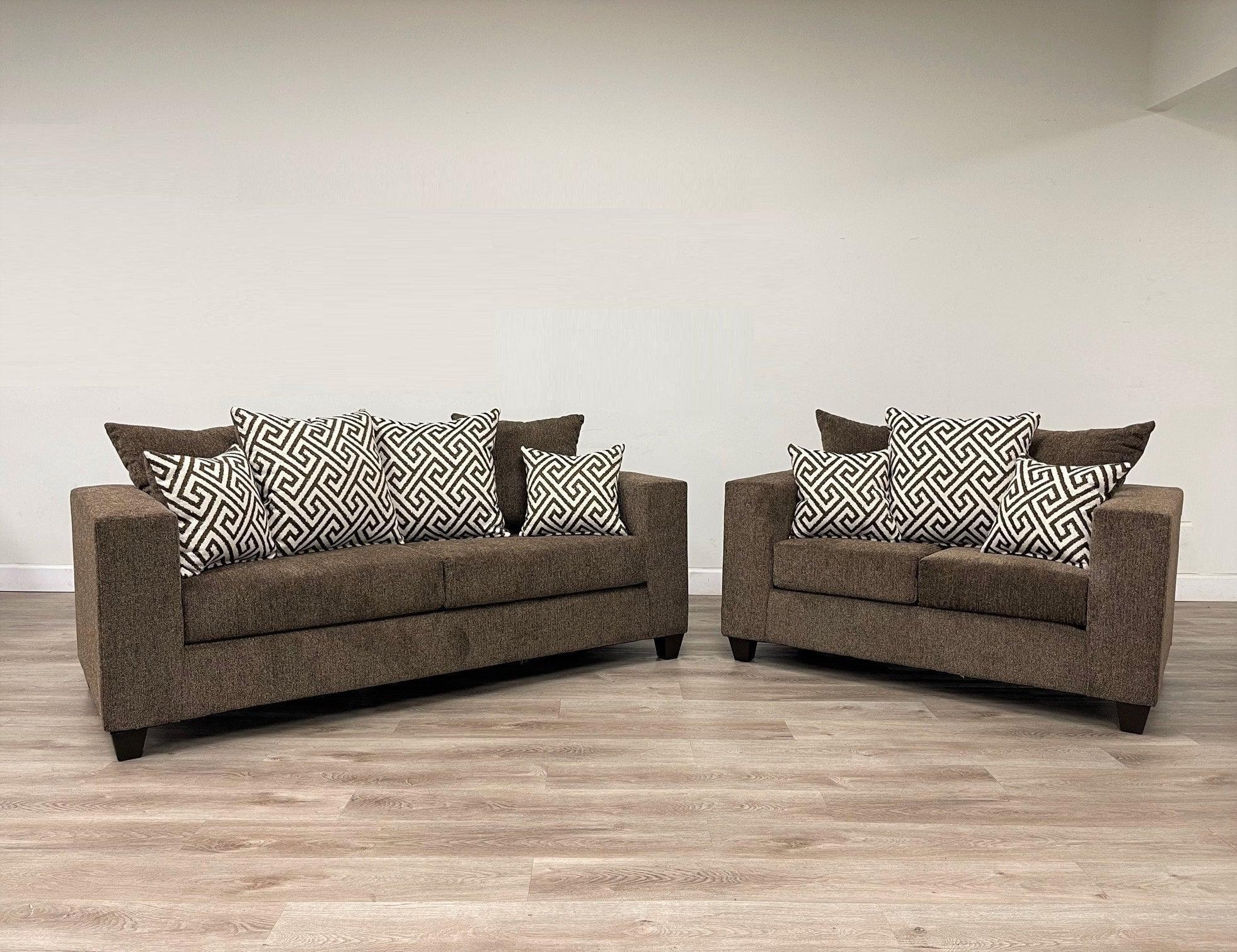 Monroe Mocha Fabric 2-Piece Living Room Set - Image 1