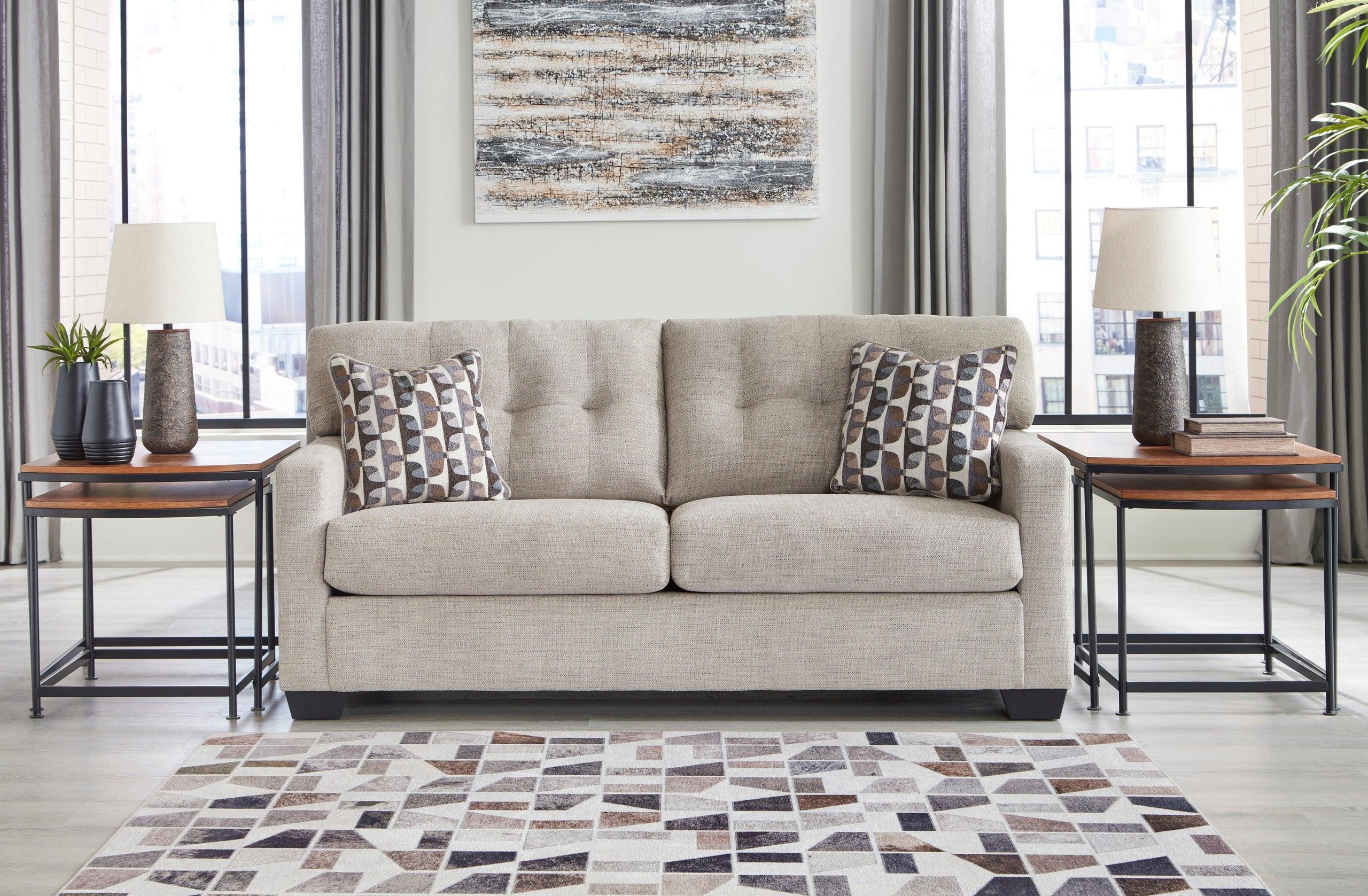 Pebble Faux Fabric Upholstered Tufted Full Sofa Sleeper - Image 2