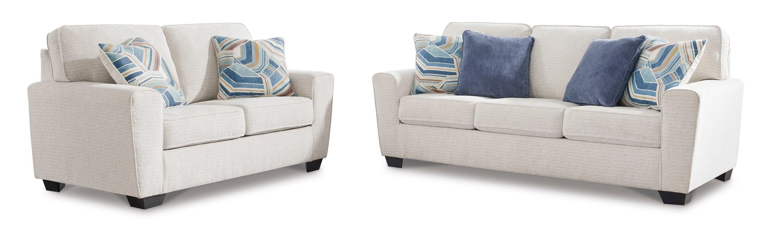 Ashley Snow Fabric Upholstered Sofa Loveseat - Image 2