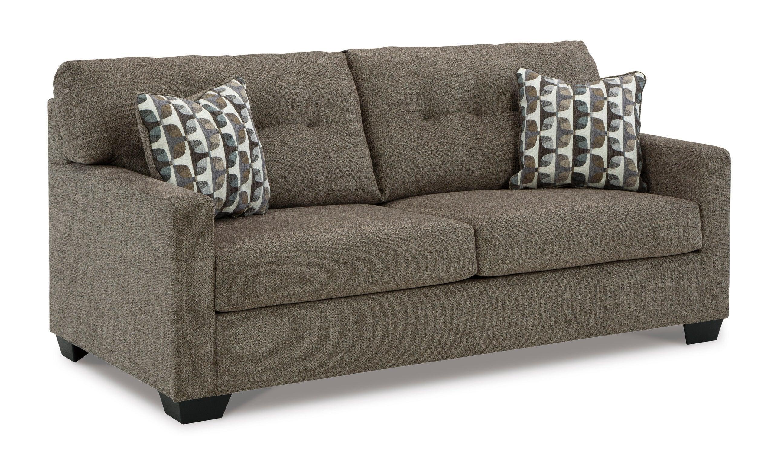 Chocolate Faux Fabric Upholstered Tufted Full Sofa Sleeper - Image 3