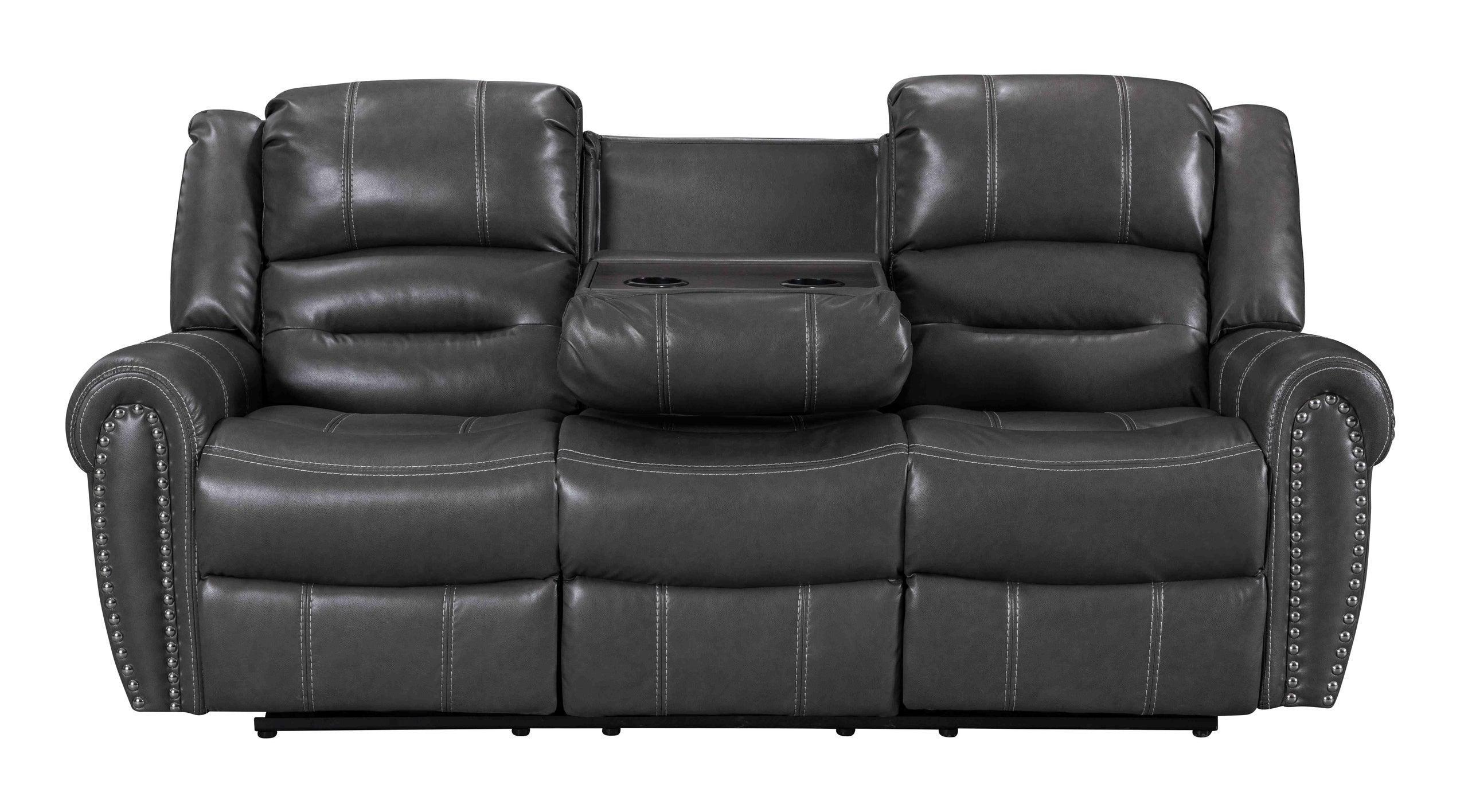 Lexington Gray Faux Leather 3-Piece Reclining Set - Image 2