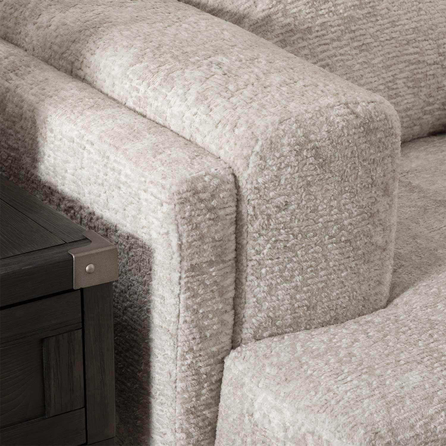 S Gray Neutral Fabric Upholstered Oversized Sectional - Image 3